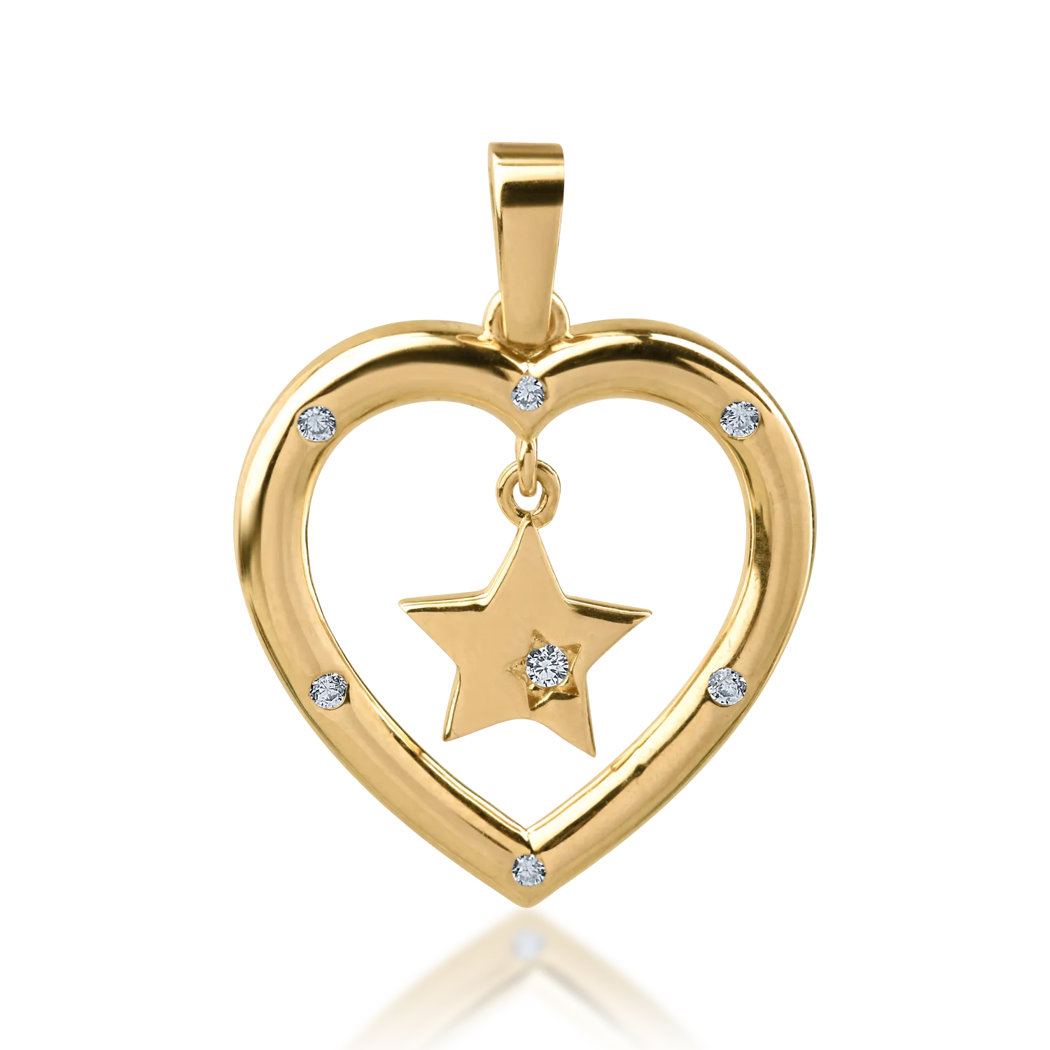 Yellow gold heart pendant