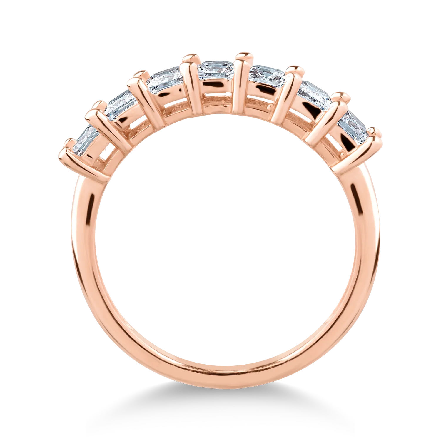Rose gold ring with microsetting zirconia