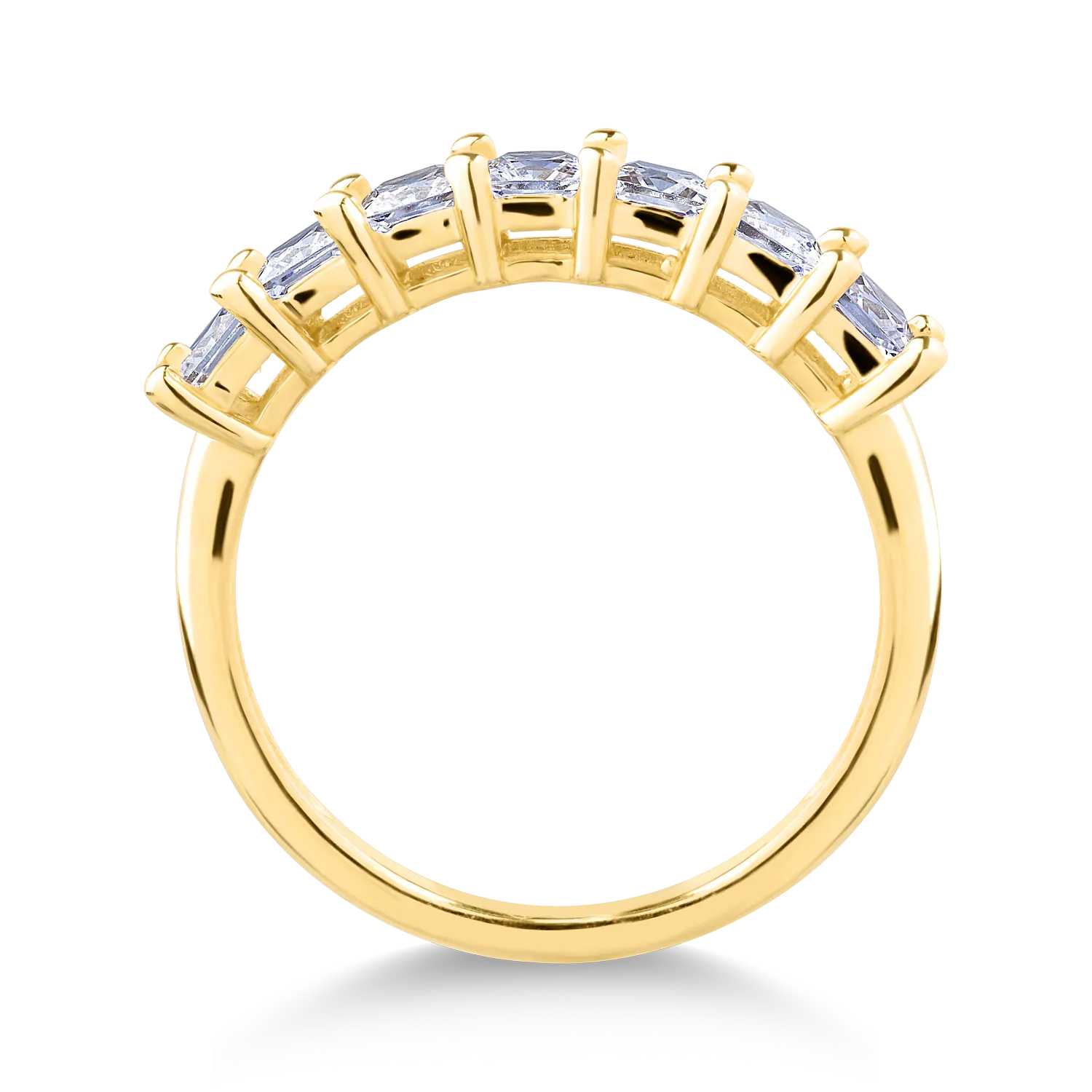 Yellow gold ring with microsetting zirconia