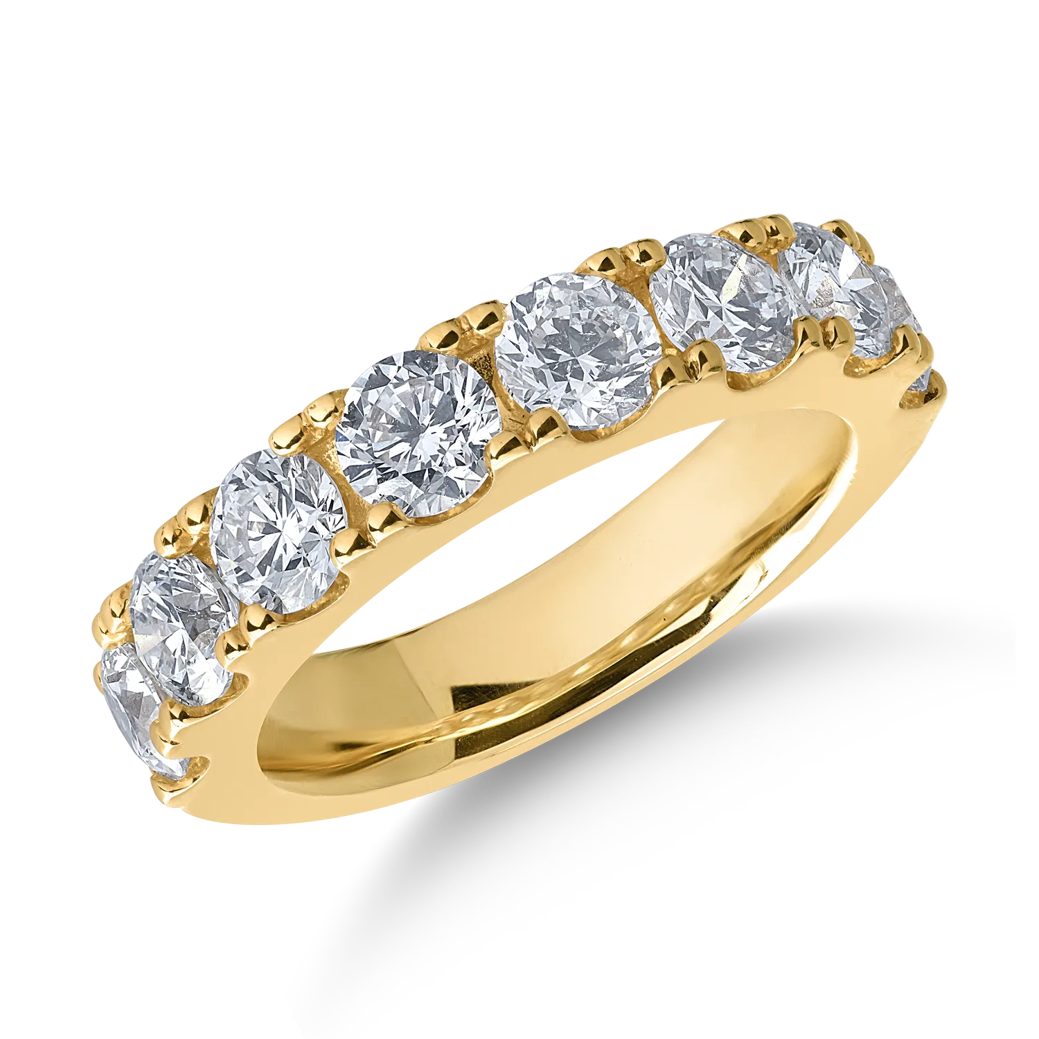 18K sárga arany gyűrű 2ct gyémántokkal