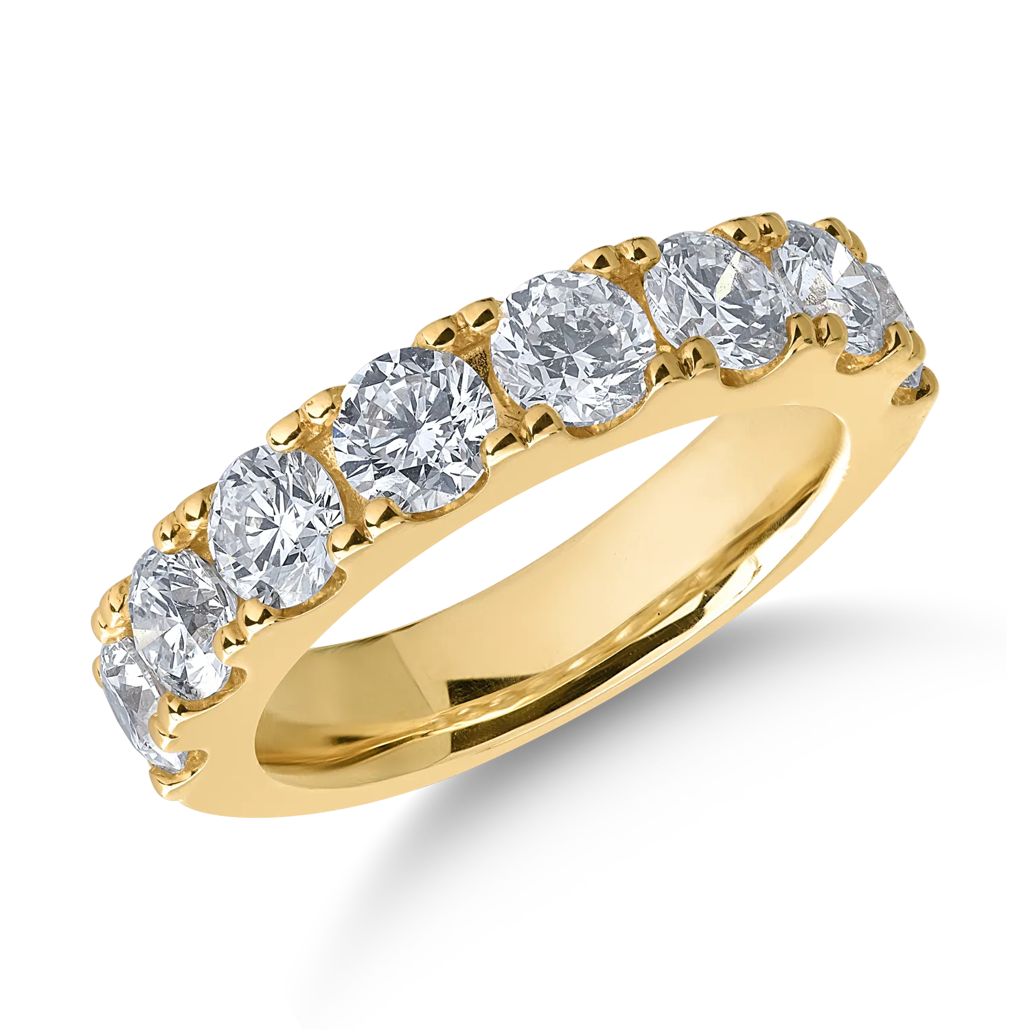 18K yellow gold ring with 2ct diamonds