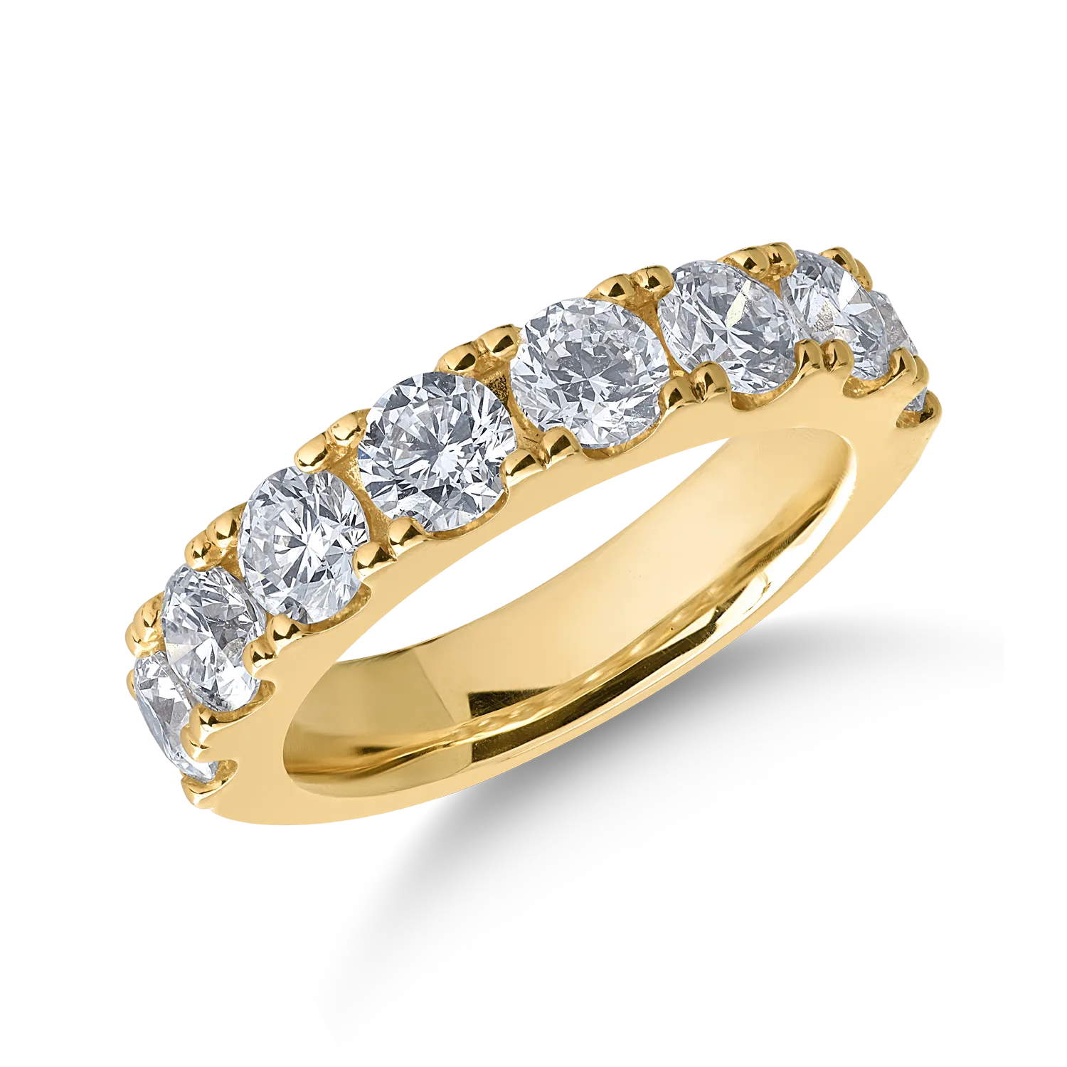 18K sárga arany gyűrű 2.02ct gyémántokkal