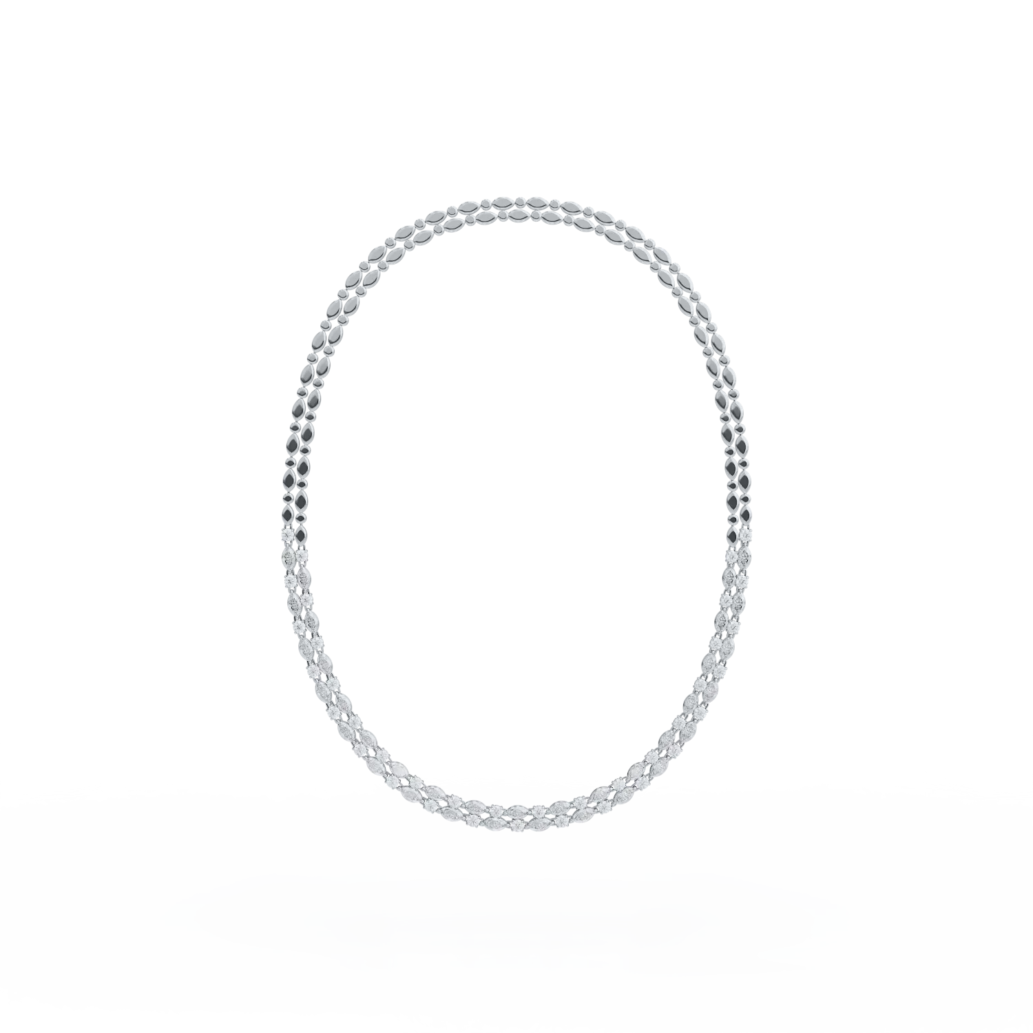 Colier din aur alb cu diamante marquise si rotunde de 11.91ct