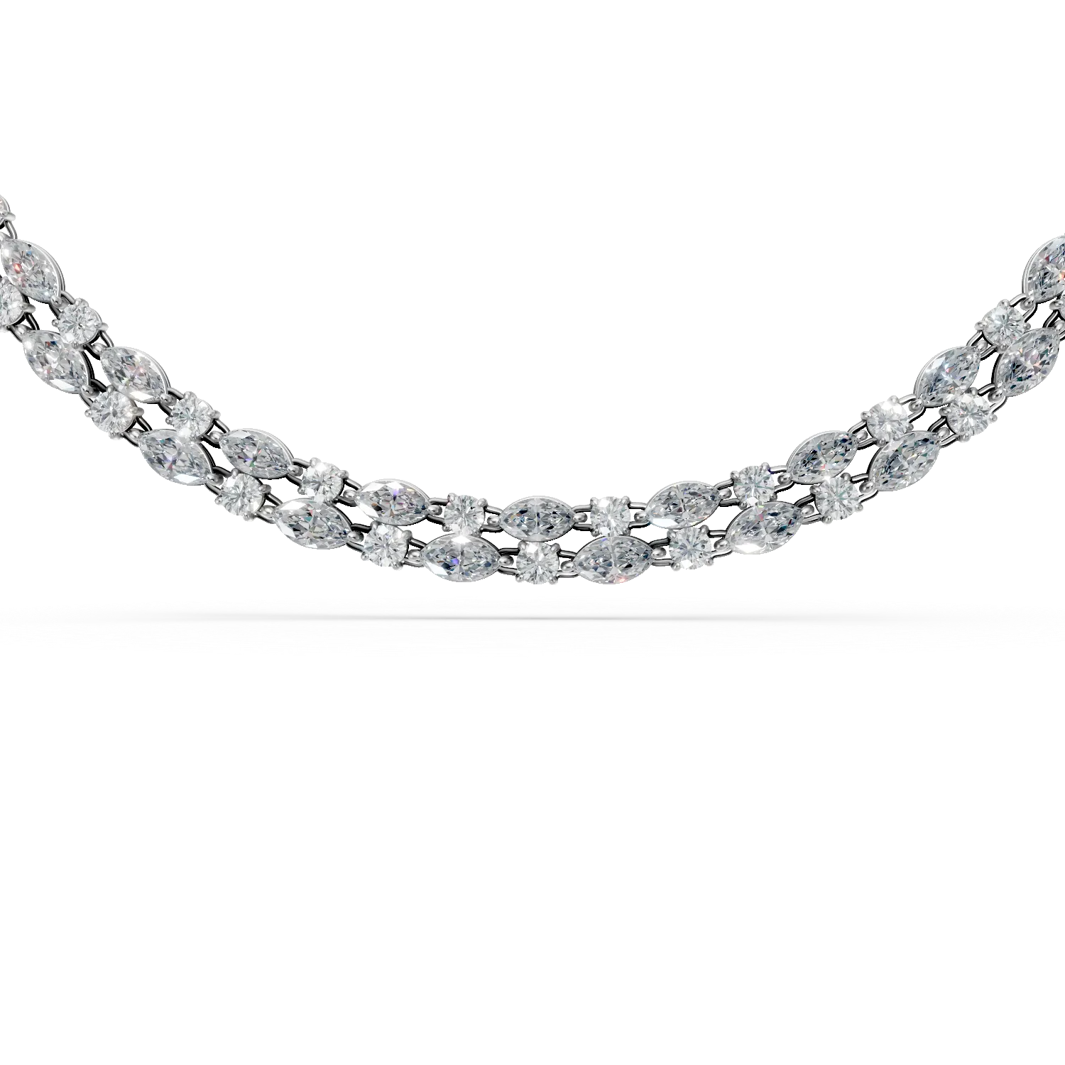 Colier din aur alb cu diamante marquise si rotunde de 11.91ct