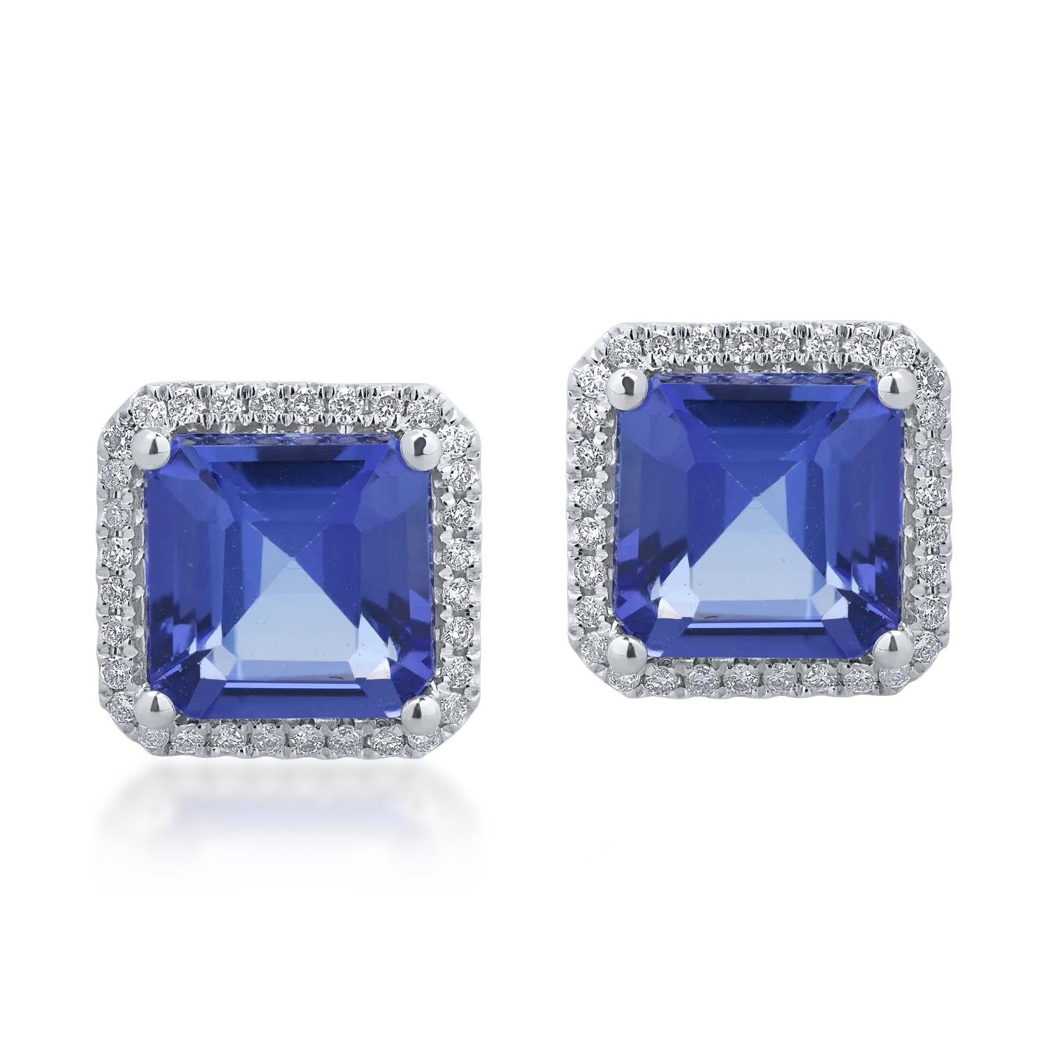 18K white gold earrings with 4.97ct tanzanites and 0.23ct diamonds