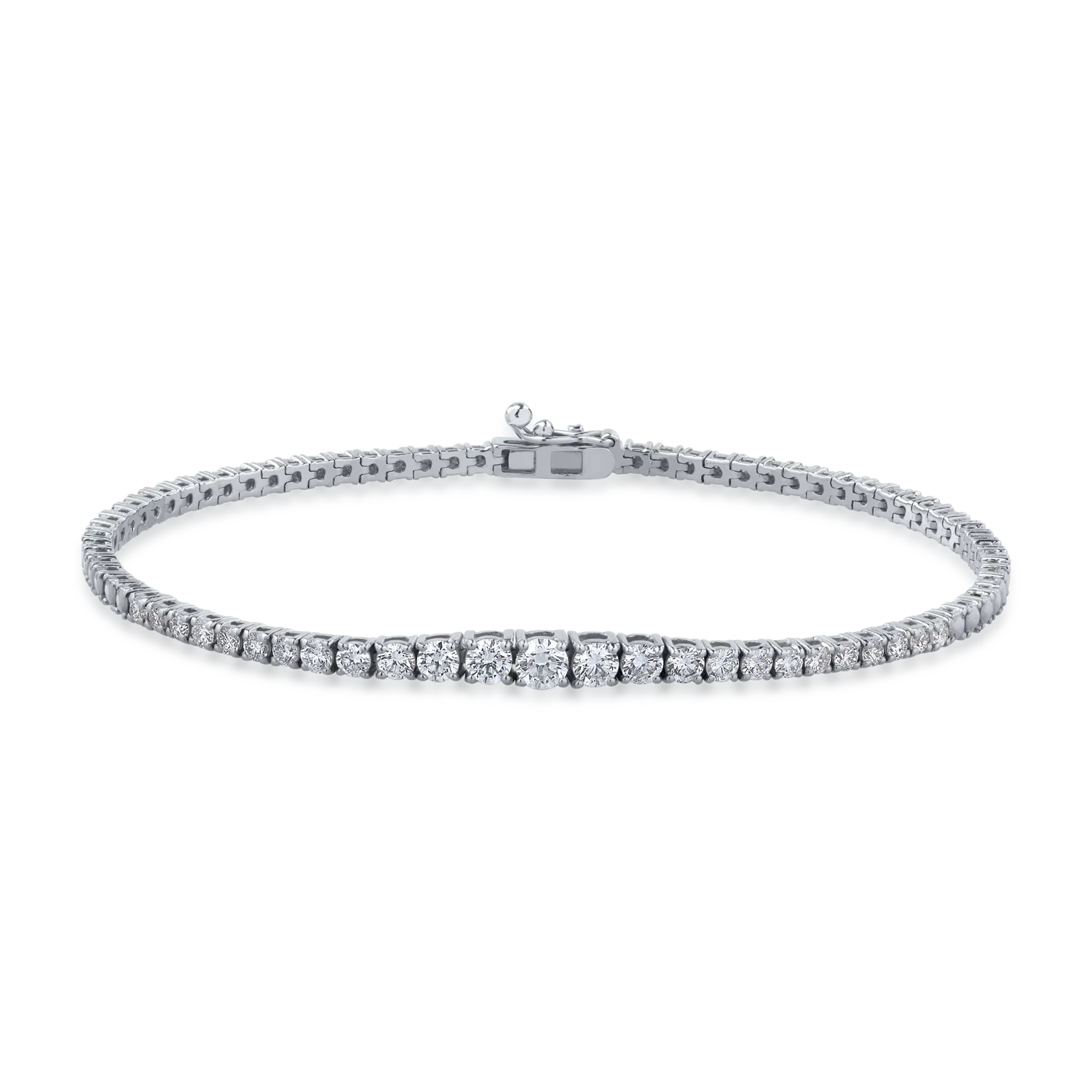 Bratara tennis din aur alb cu diamante de 1.14ct