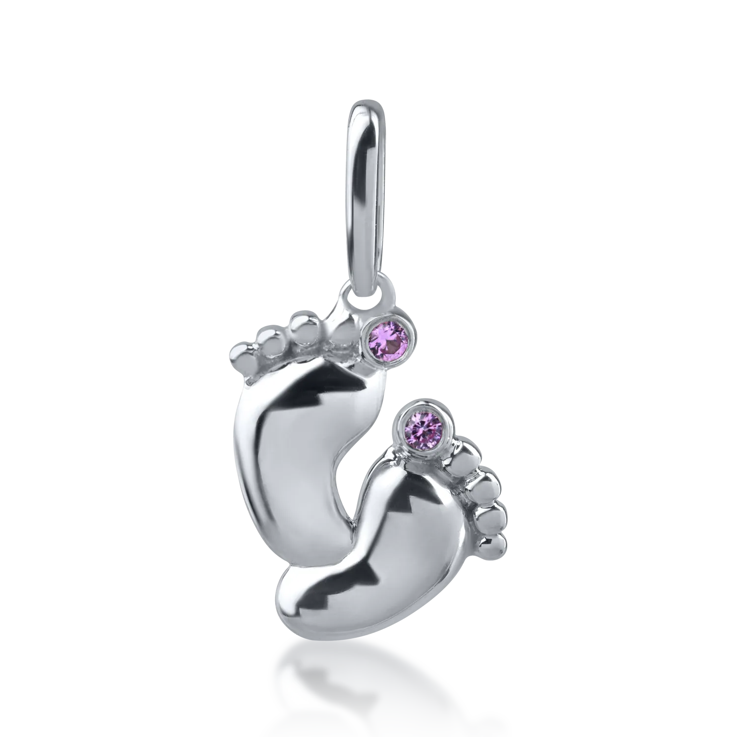 White gold pendant with 0.02ct pink sapphires