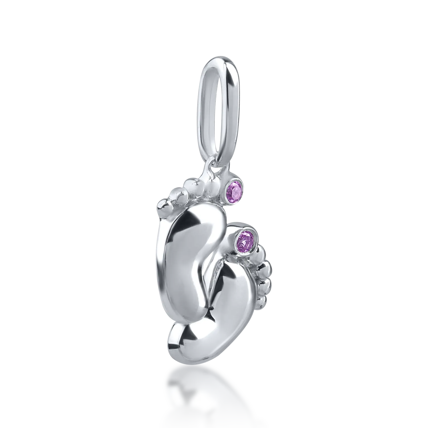 Fehérarany medál 0.02ct rózsaszín zafírral