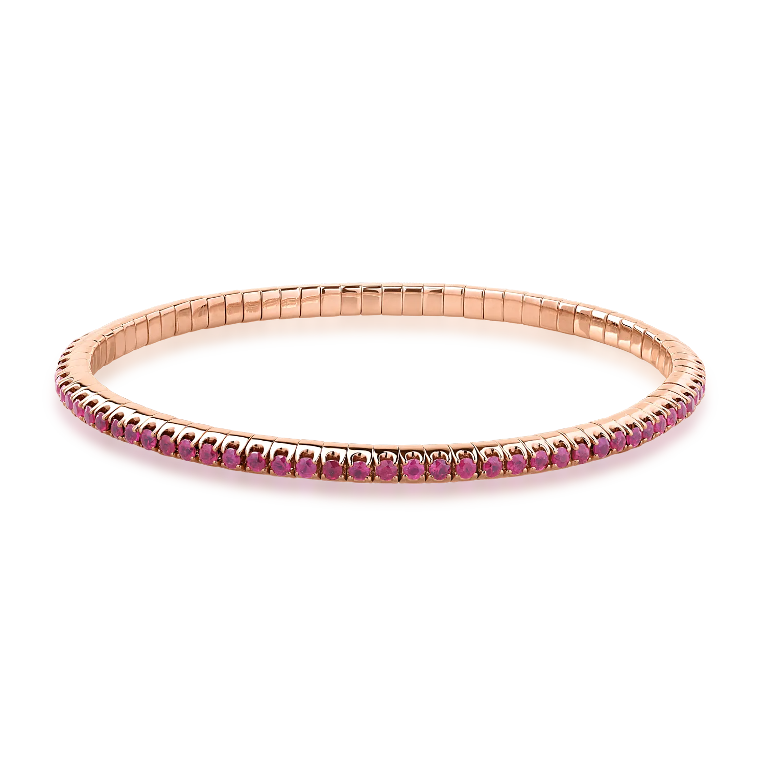 18K rózsaszín arany tenisz karkötő 2.69ct rubinokkal