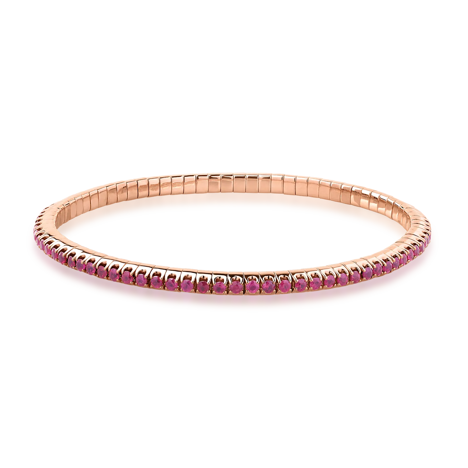 Bratara tennis din aur roz de 18K cu rubine de 2.69ct-153052