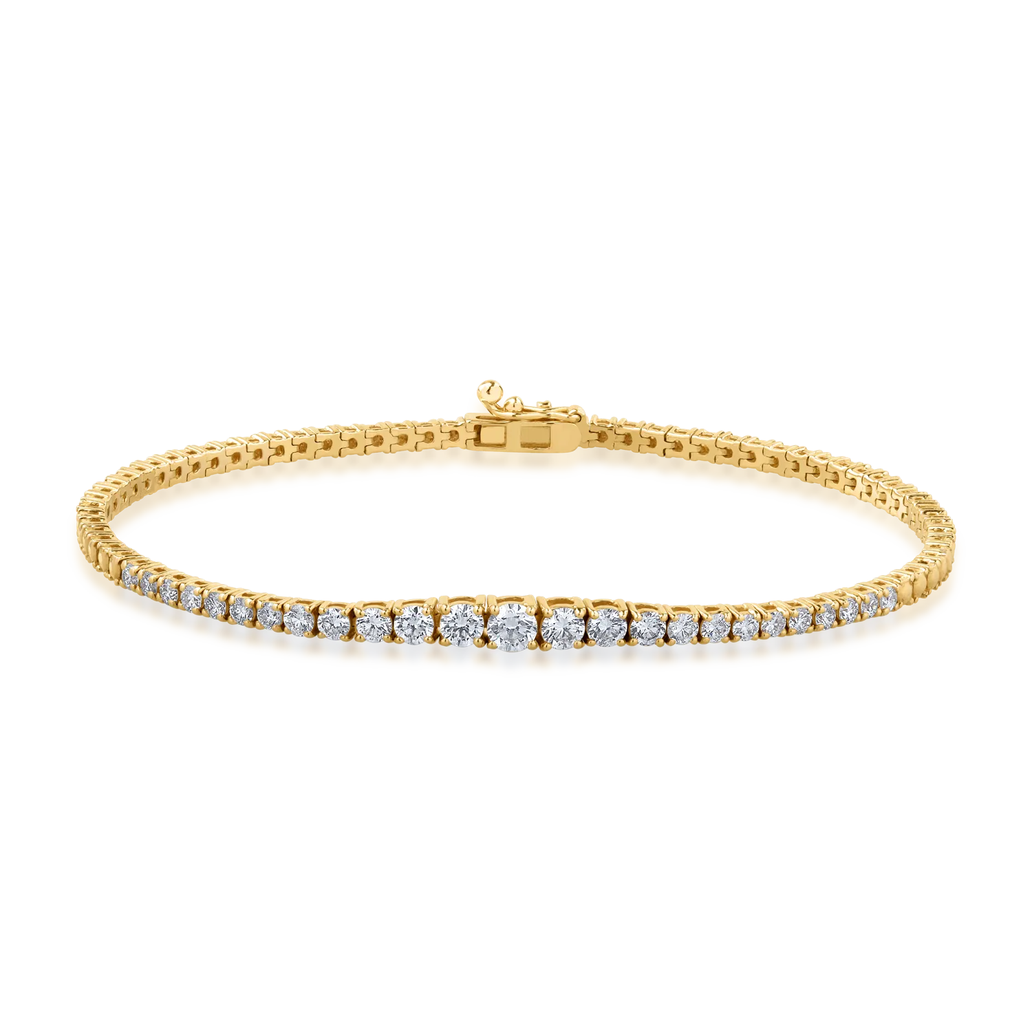 18K yellow gold tennis bracelet with 1.14ct diamonds
