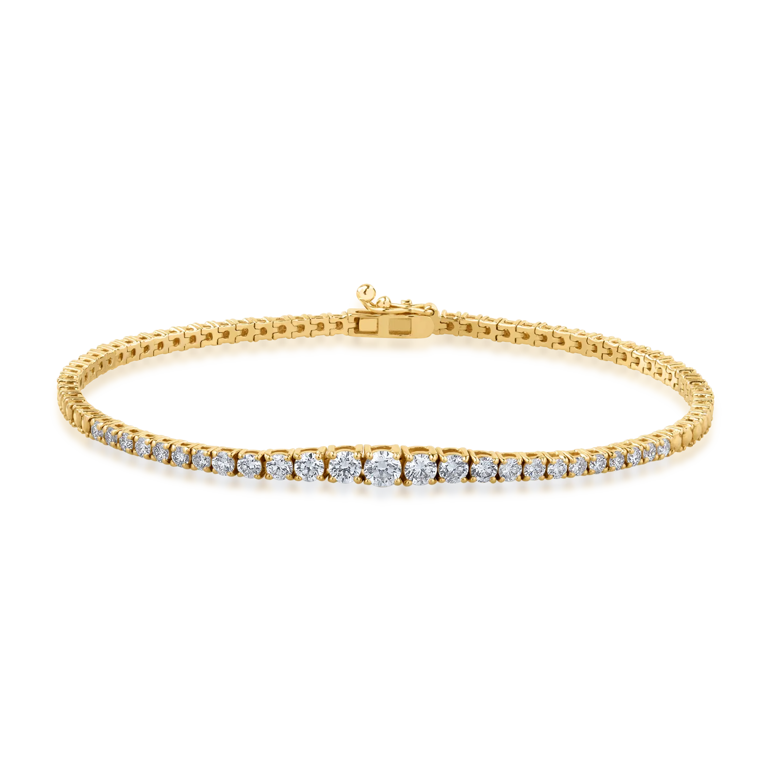 Bratara tennis din aur galben cu diamante de 1.14ct