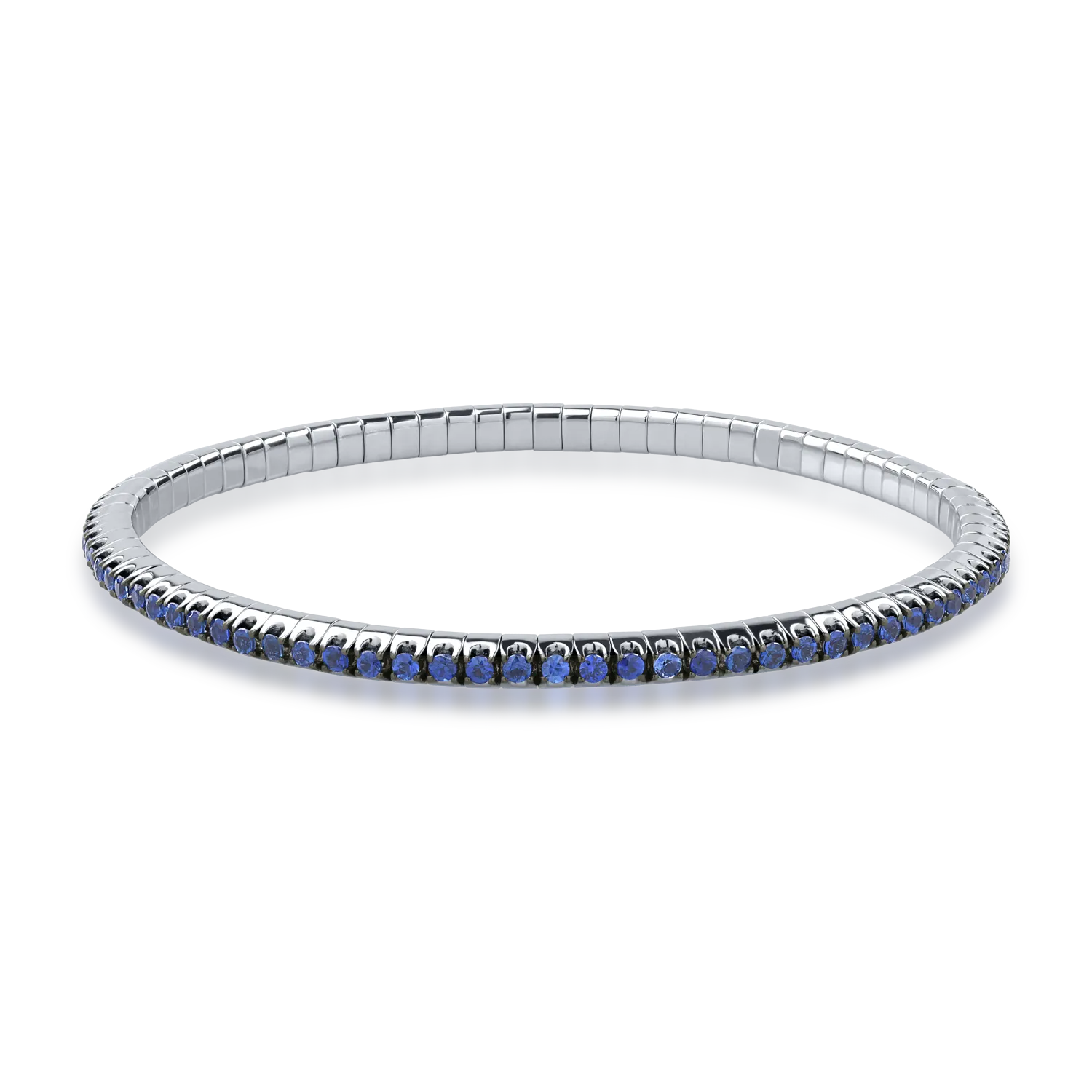 Bratara tennis din aur alb cu safire de 2.39ct