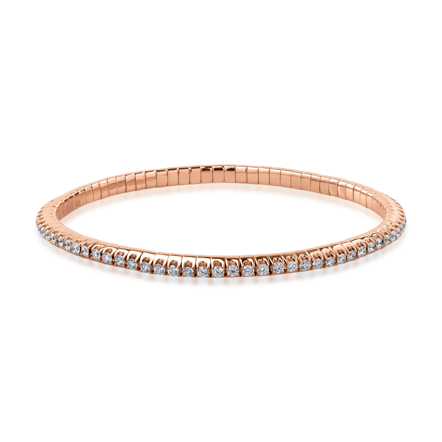 Teilor Bratara tennis din aur roz cu diamante de 1.91ct