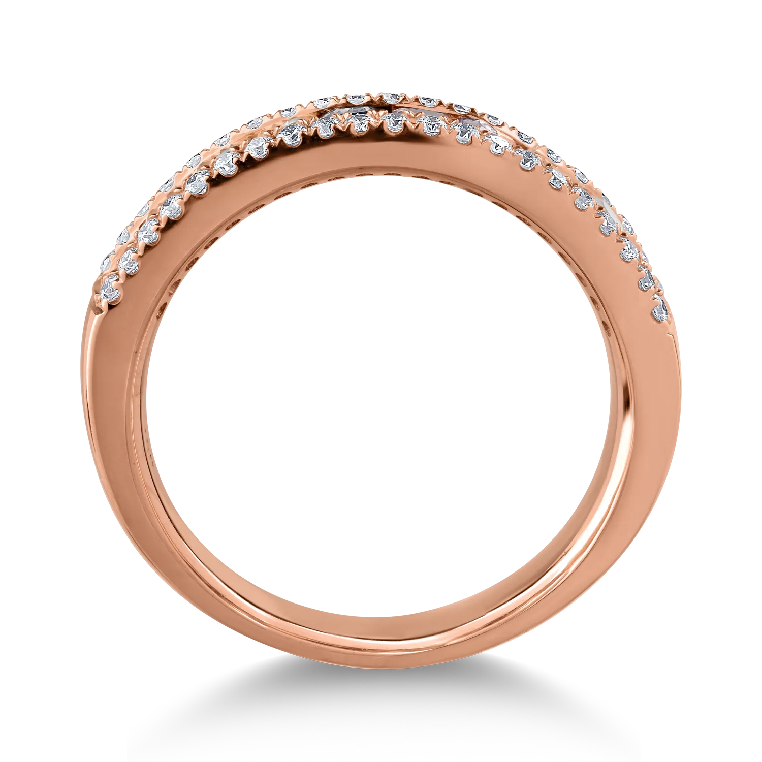 Inel din aur roz de 18K cu safire fancy de 1.14ct si diamante de 0.26ct