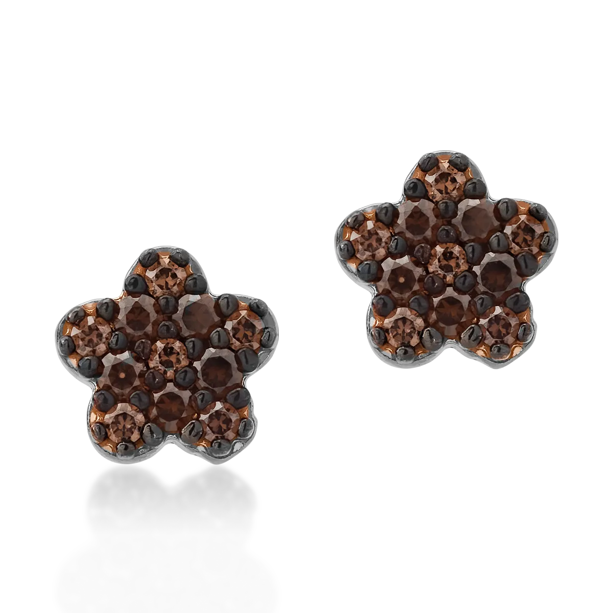 Cercei floare din aur alb-153136