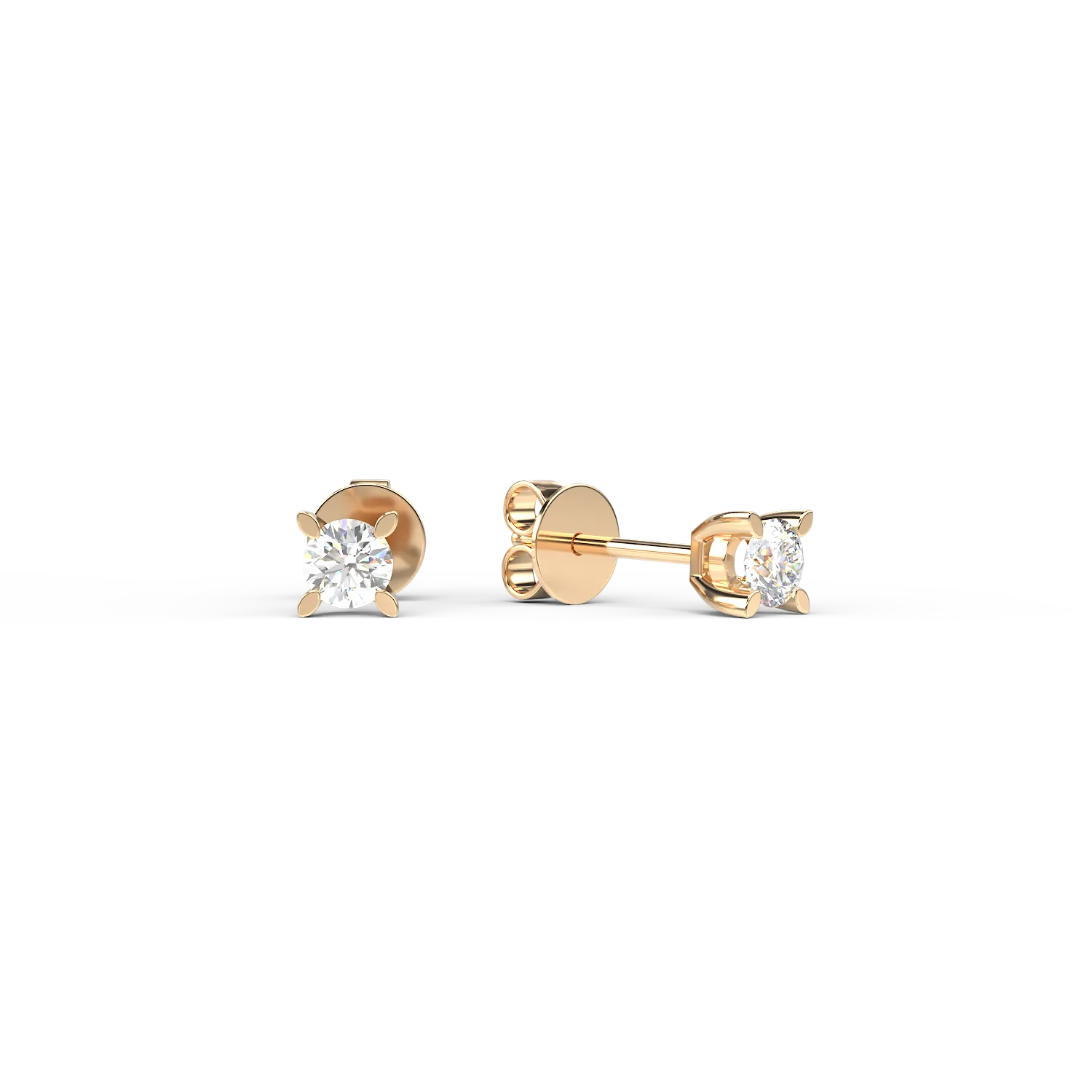 Sárga arany fülbevaló 0.2ct gyémántokkal