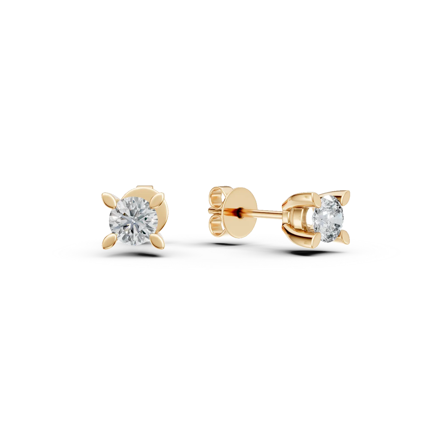 Cercei din aur galben cu diamante de 0.2ct