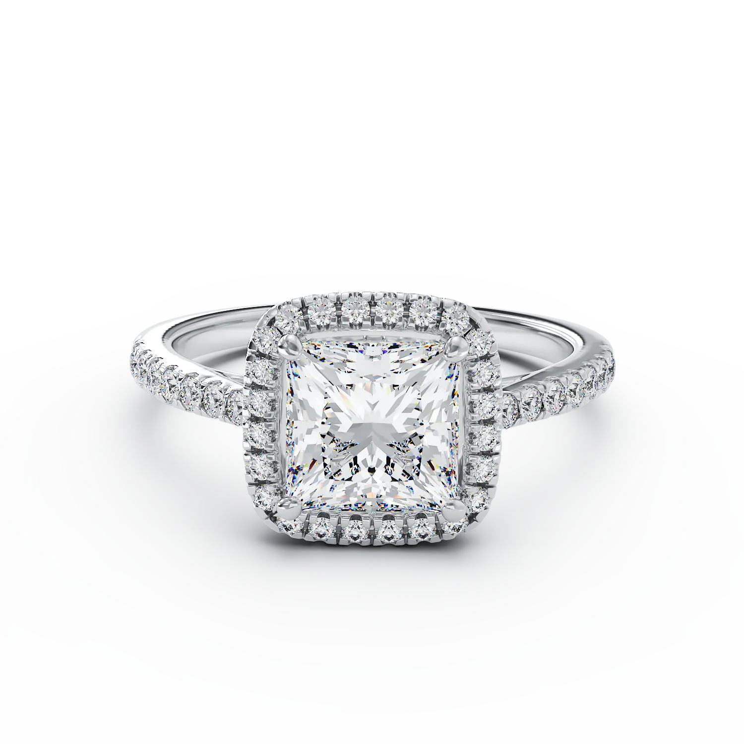 18K white gold engagement ring with 2.02ct diamond and 0.37ct diamonds