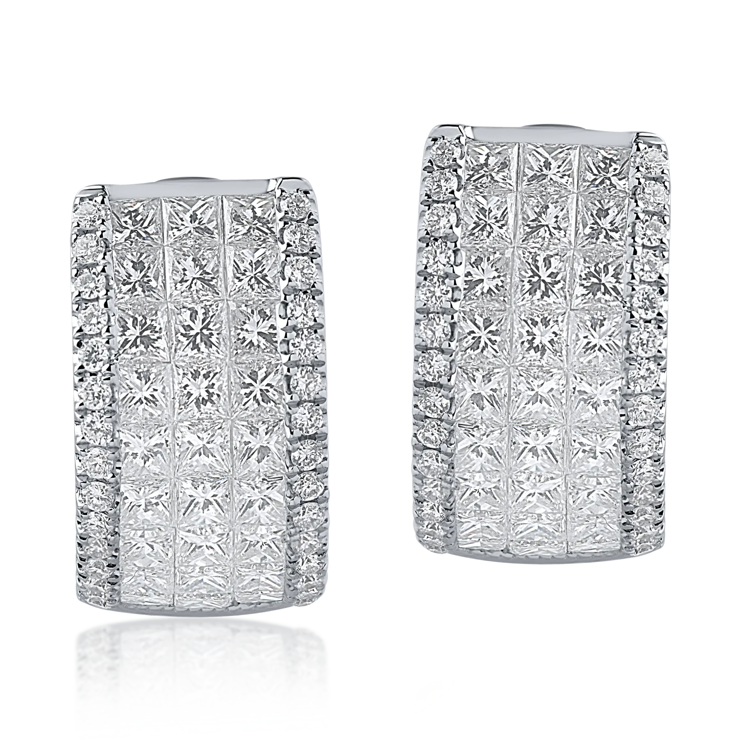 Cercei din aur alb cu diamante de 2.4ct-153179