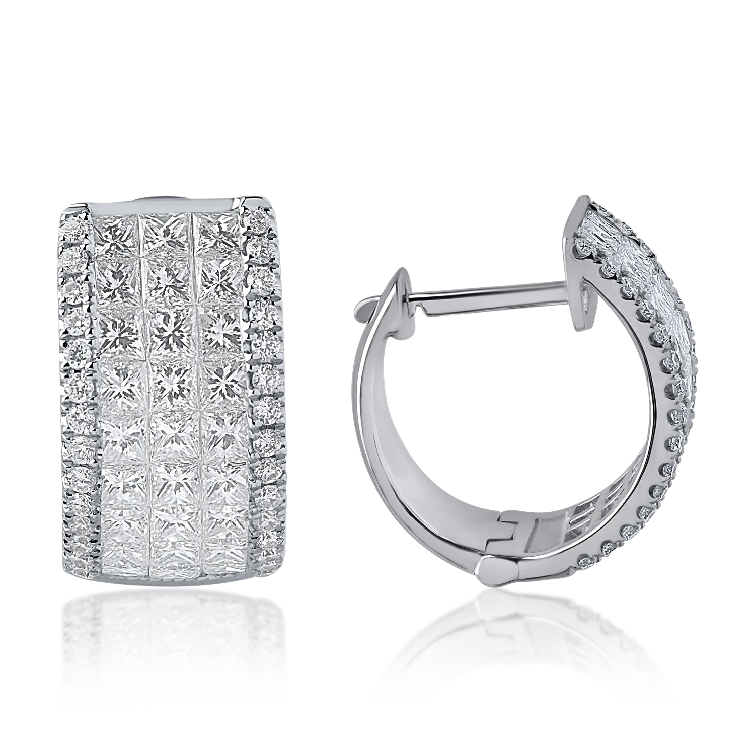 18K fehérarany fülbevaló 2.4ct gyémántokkal
