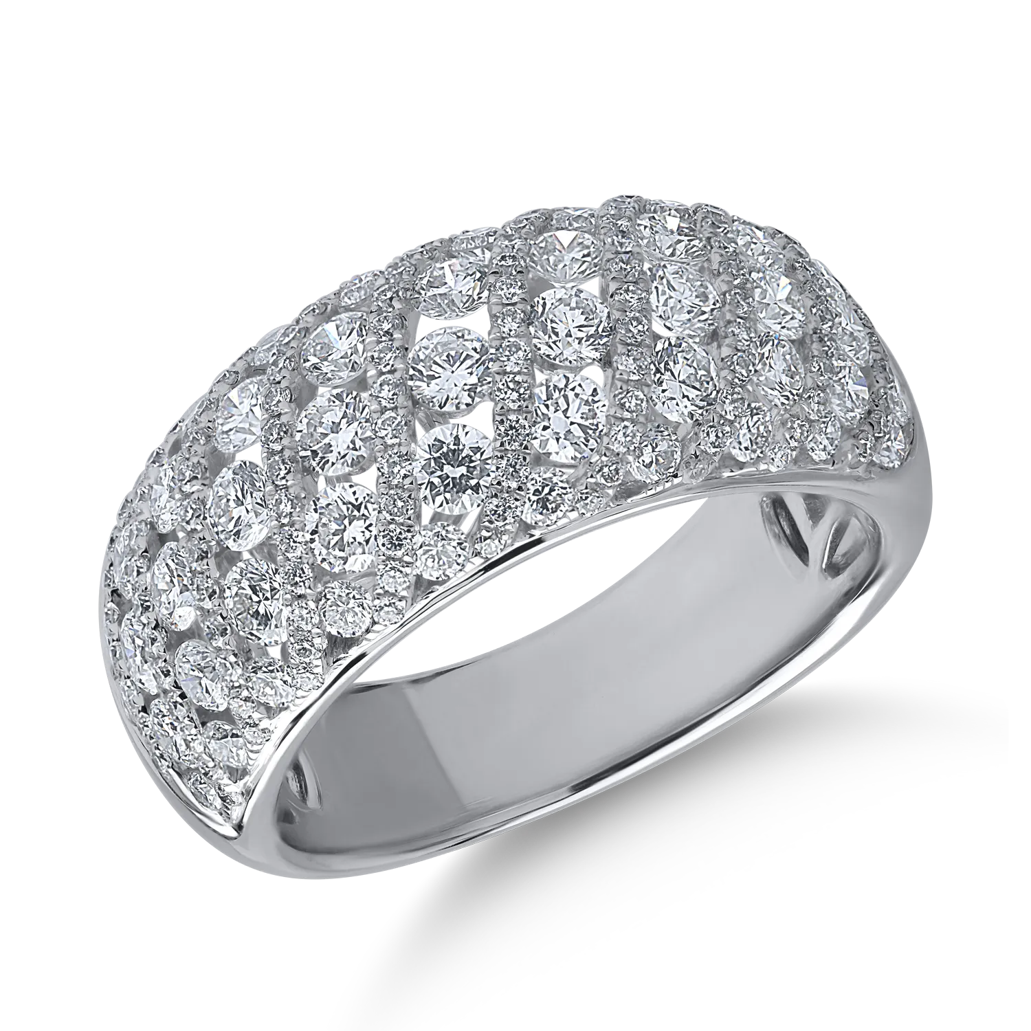 18K fehérarany gyűrű 1.87ct gyémántokkal
