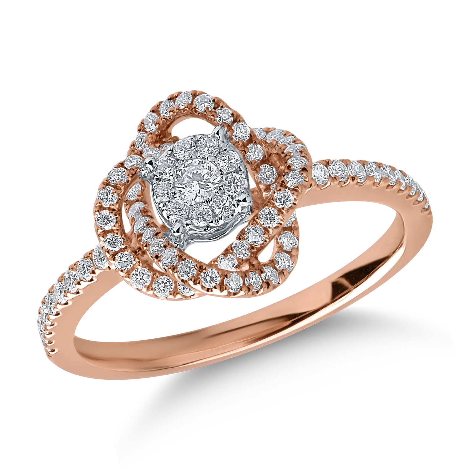 White-rose gold ring with 0.402ct diamonds