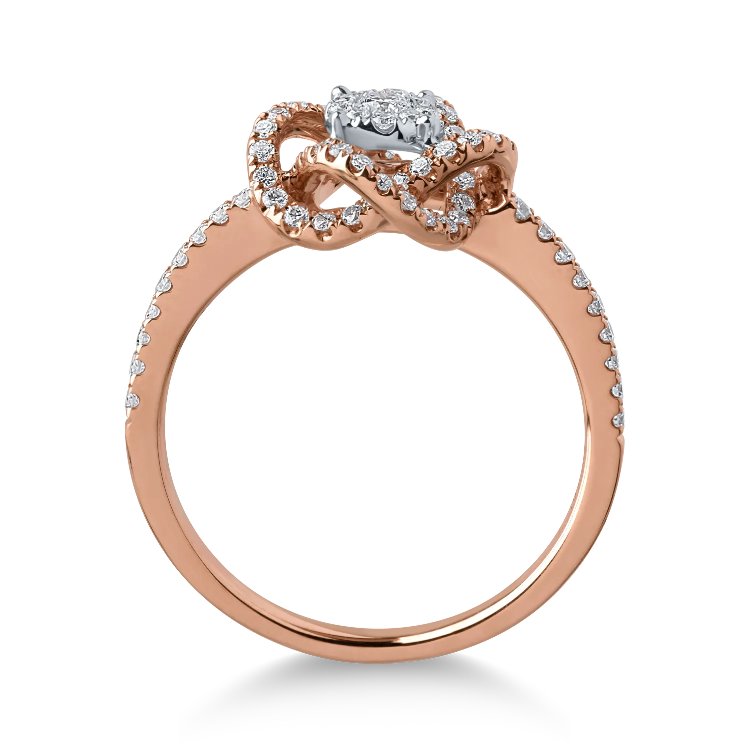 White-rose gold ring with 0.402ct diamonds