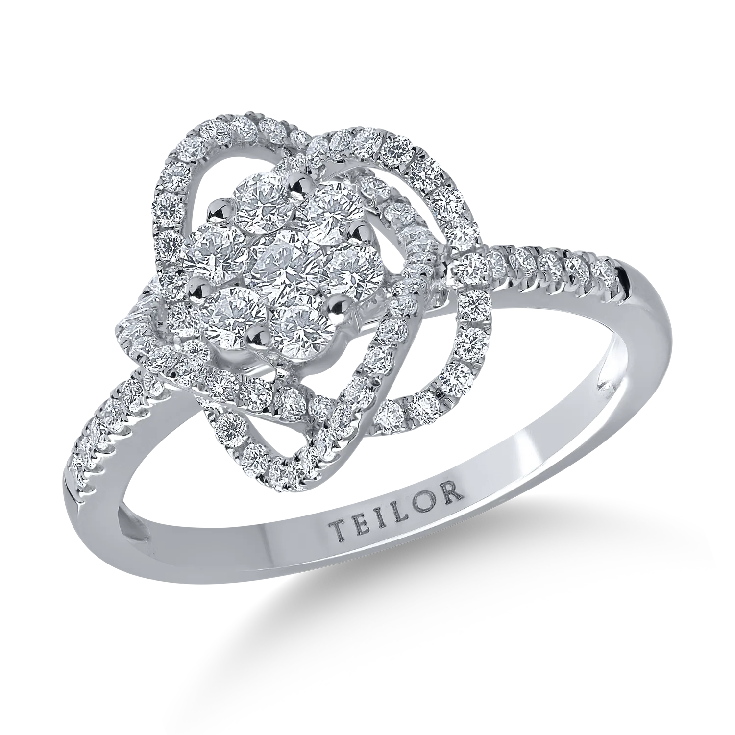 Inel din aur alb cu diamante de 0.6ct-153199