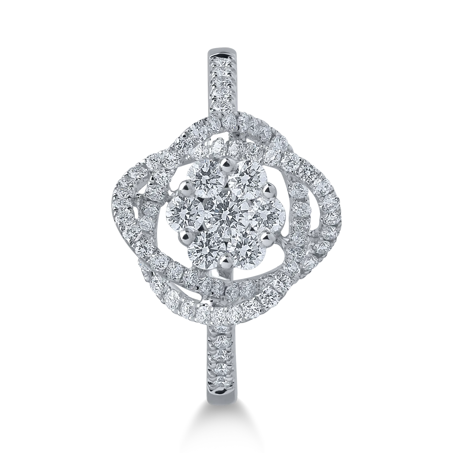 Inel din aur alb cu diamante de 0.6ct