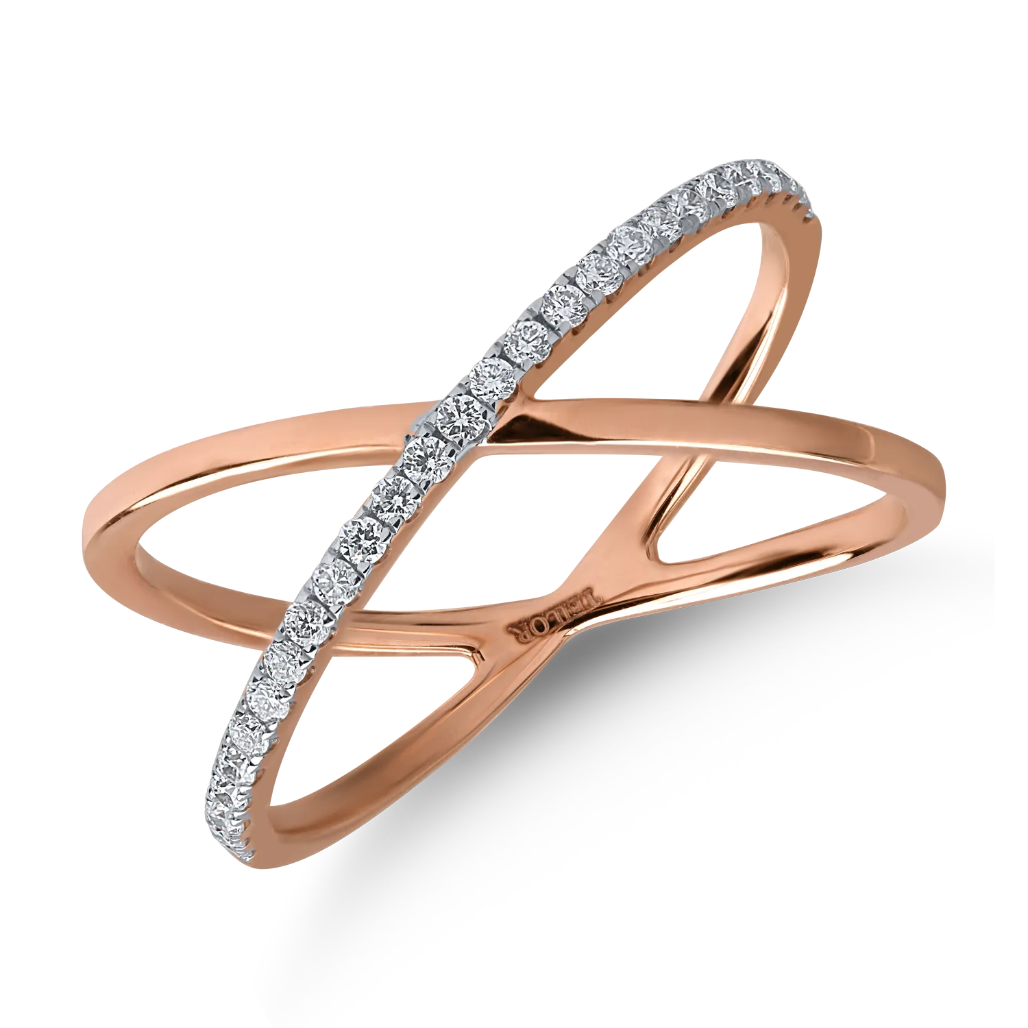 Rose gold ring with 0.166ct diamonds