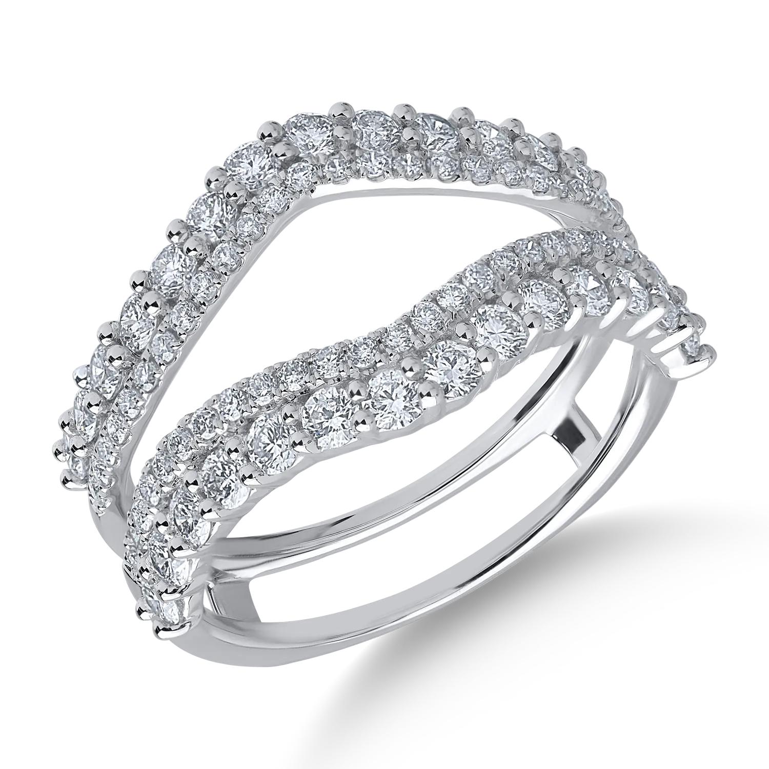 18K fehérarany gyűrű 1.277ct gyémántokkal
