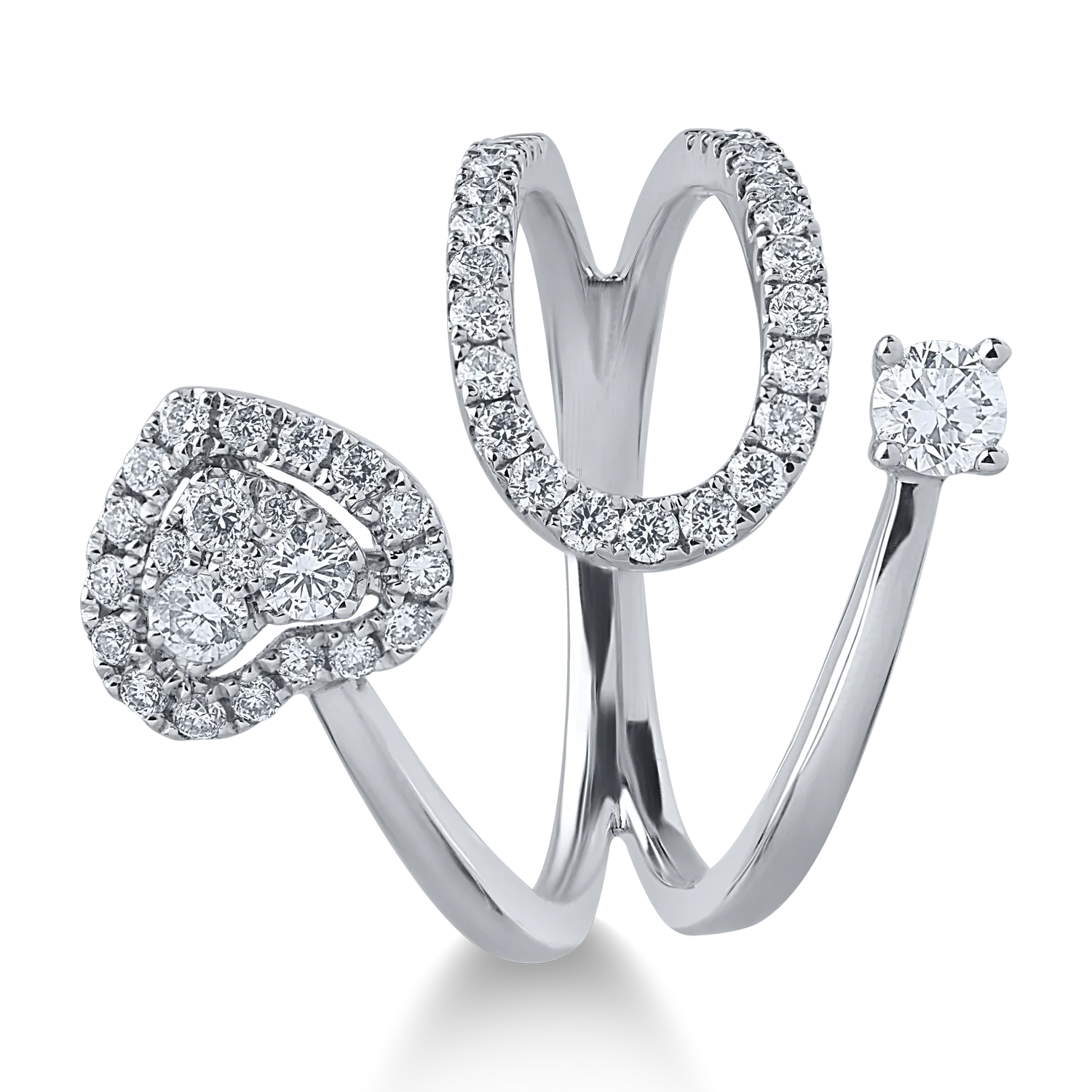 Inel din aur alb cu diamante de 0.67ct