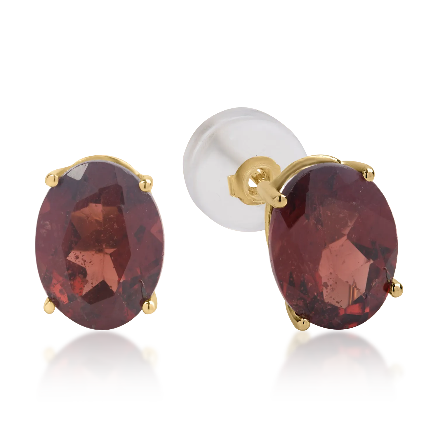 Обеци от 18K жълто злато с 3ct гранати