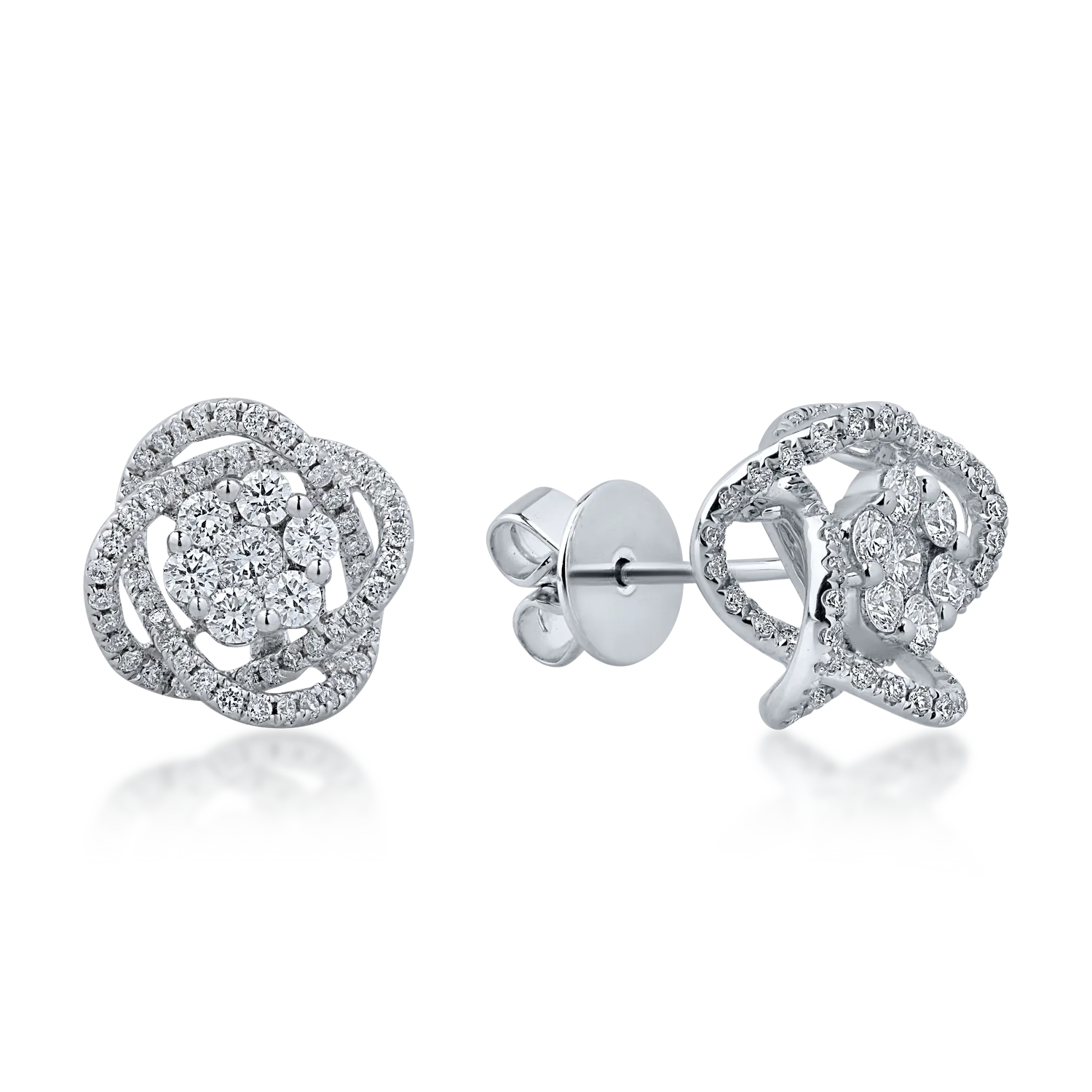 Cercei din aur alb cu diamante de 1.036ct