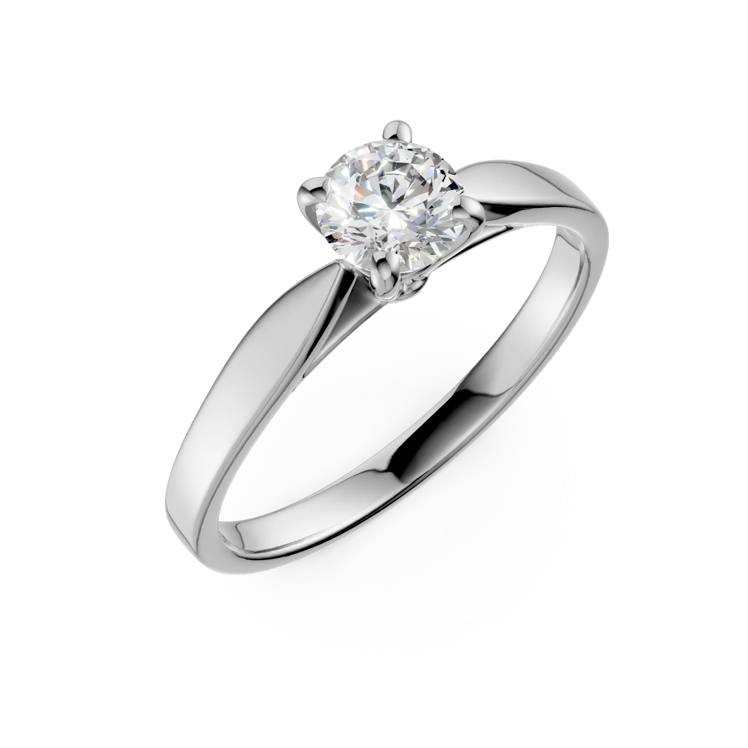 Inel de logodna din aur alb cu diamant solitaire de 0.5ct