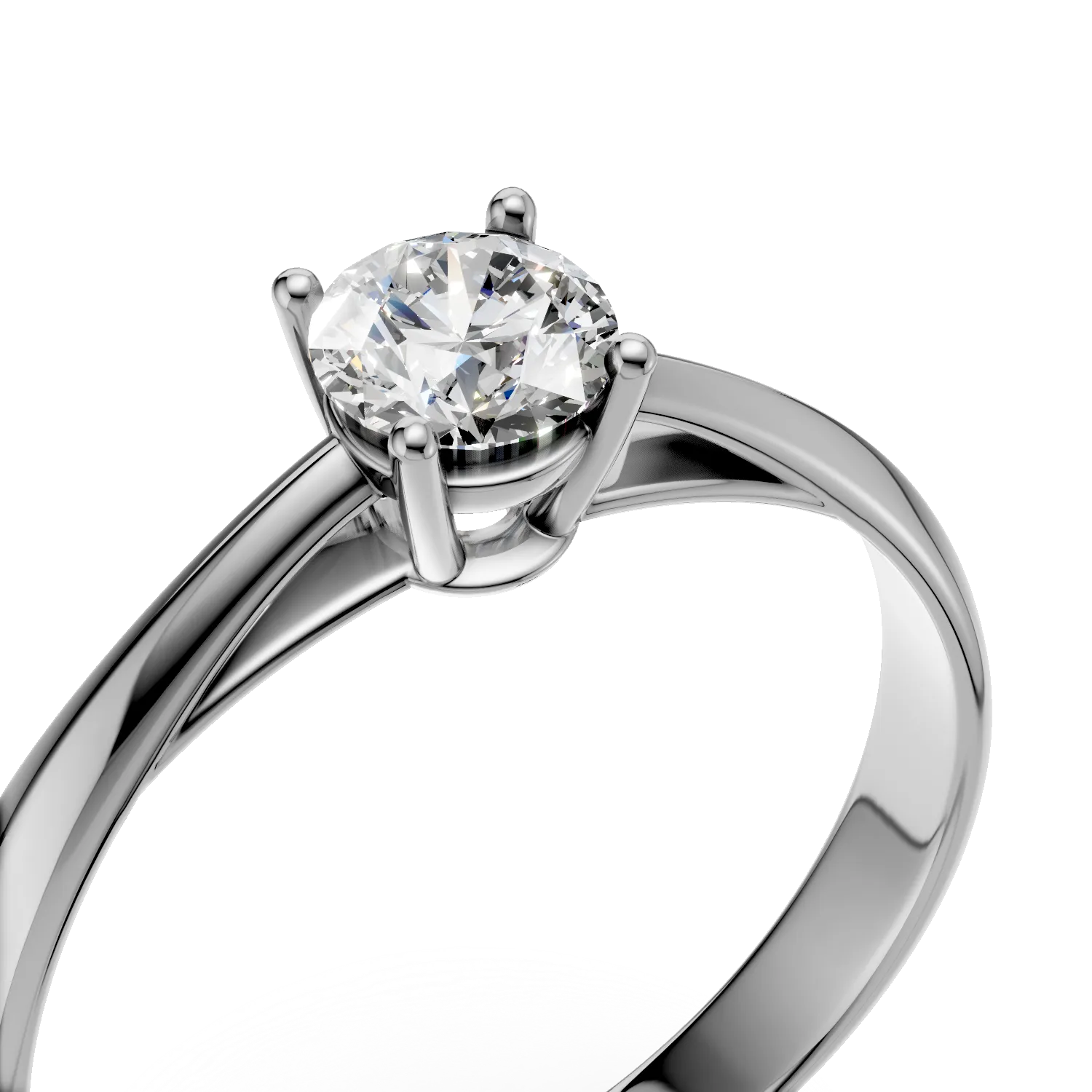 Inel de logodna din aur alb cu diamant solitaire de 0.5ct