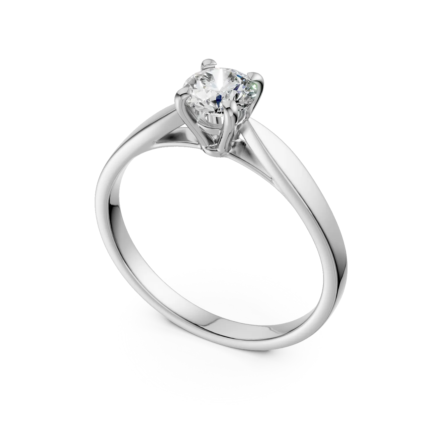 Inel de logodna din aur alb cu diamant solitaire de 0.5ct