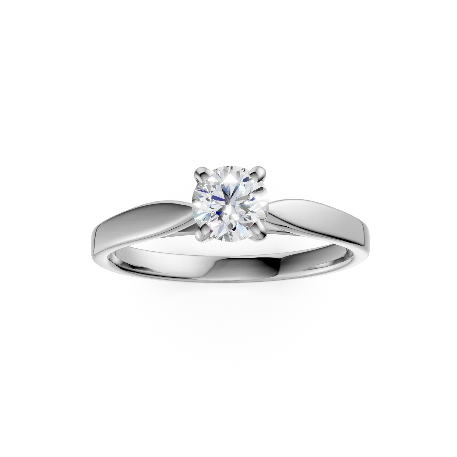 Inel de logodna din aur alb cu diamant solitaire de 0.5ct