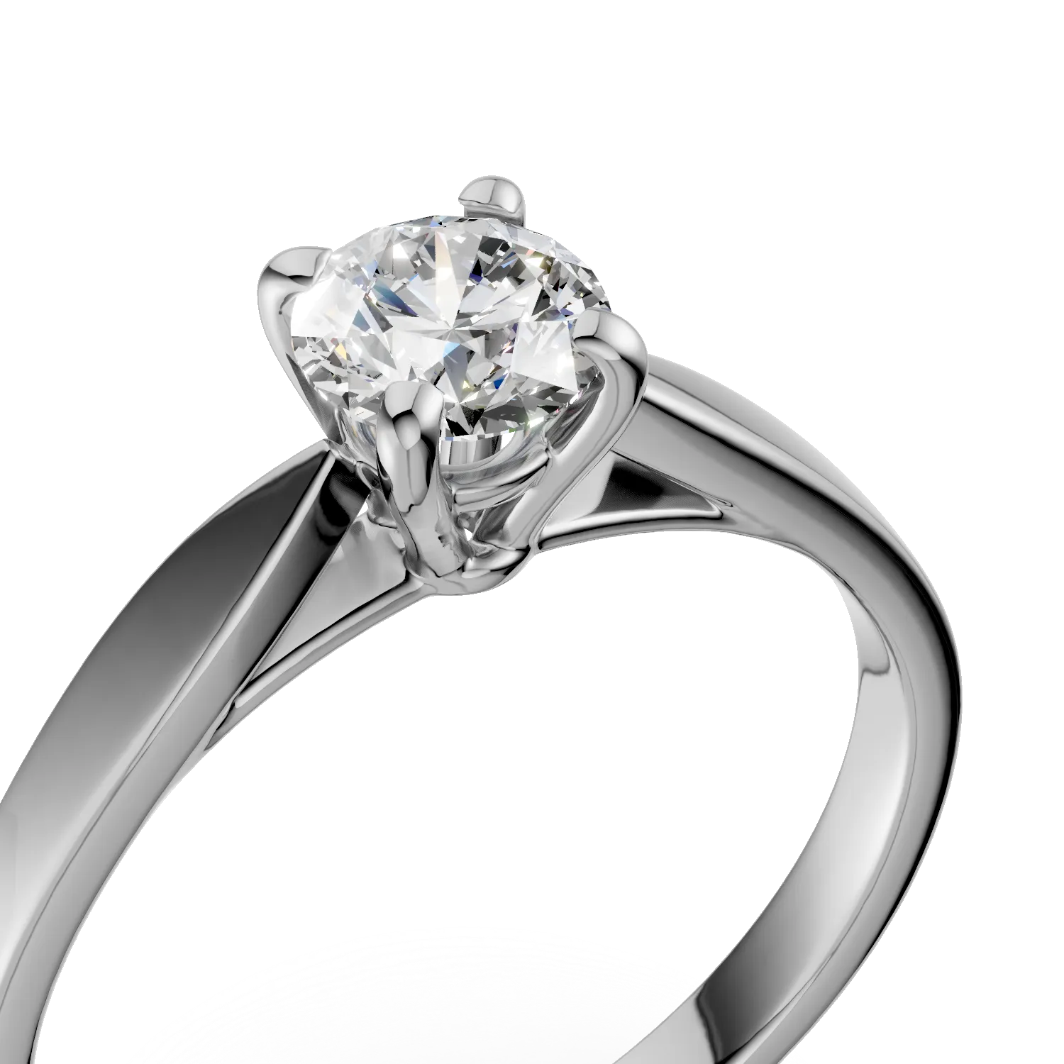 Inel de logodna din aur alb cu diamant solitaire de 0.5ct