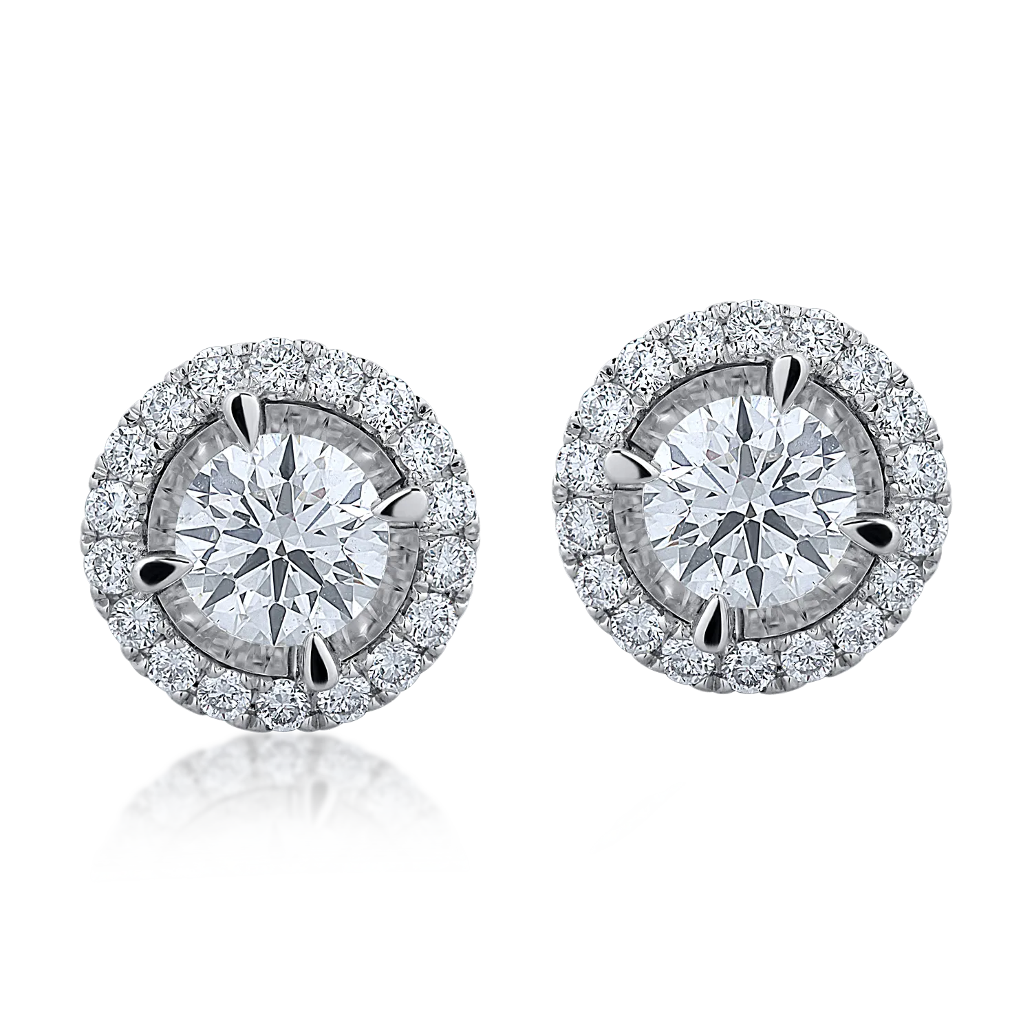 Cercei din aur alb cu diamante de 1.368ct