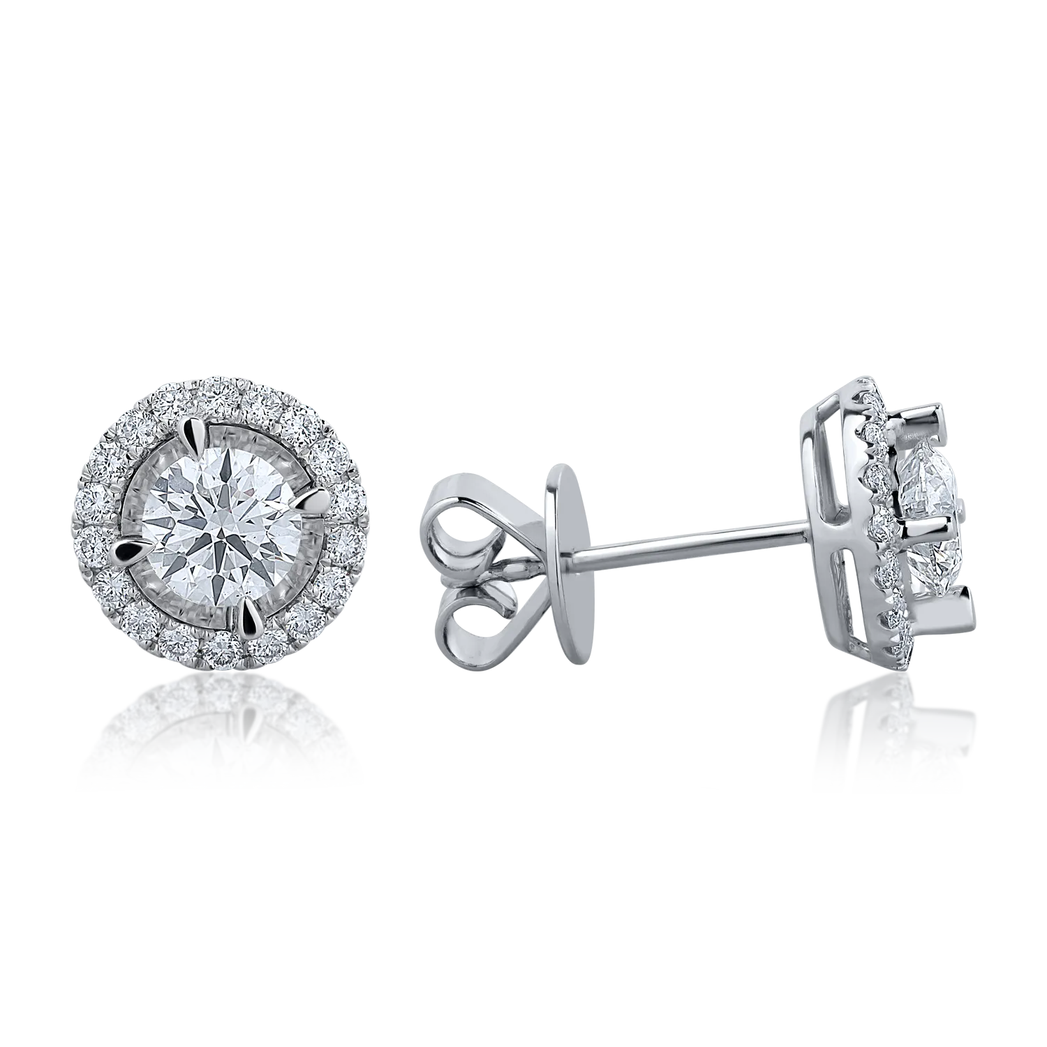 White gold earrings with 1.368ct diamonds