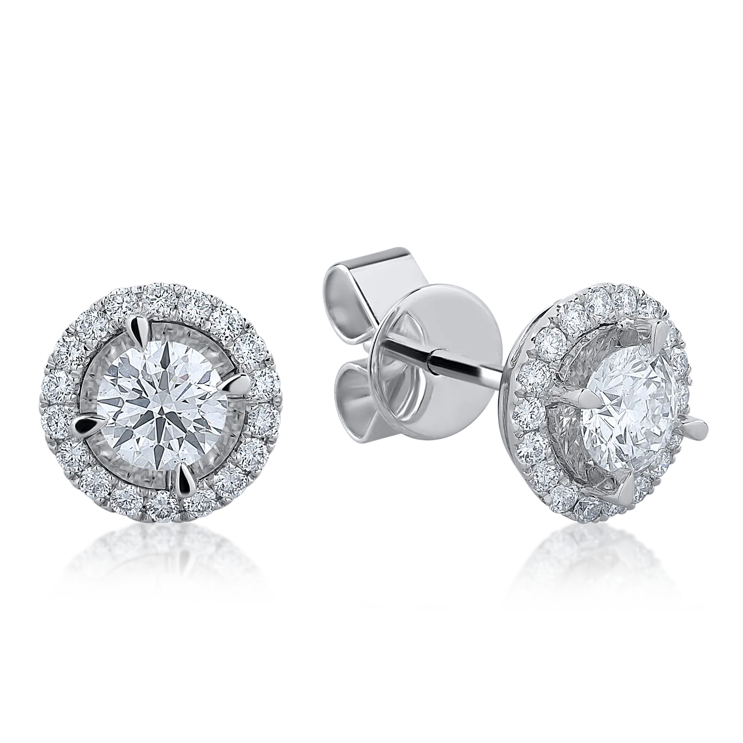 18K fehérarany fülbevaló 1.368ct gyémántokkal