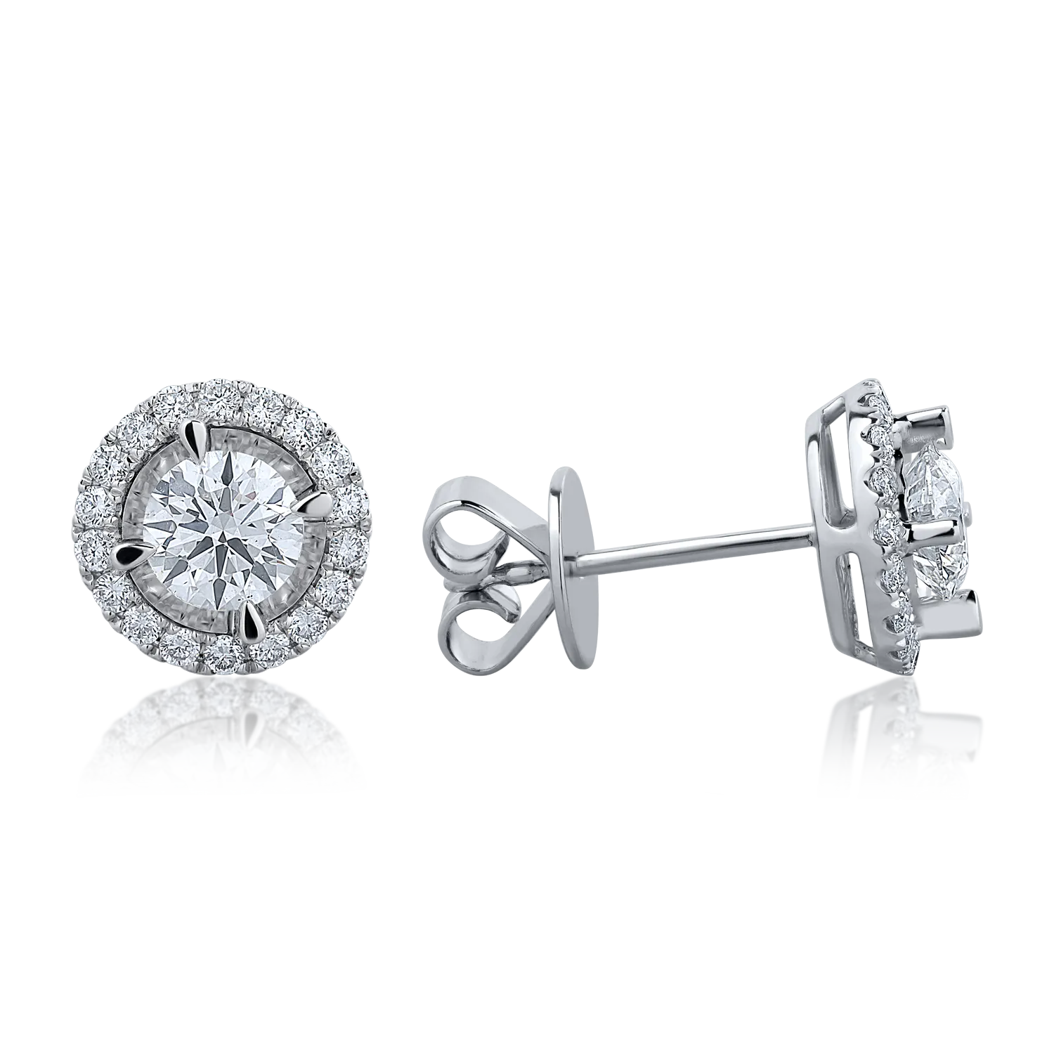 18K fehérarany fülbevaló 1.368ct gyémántokkal