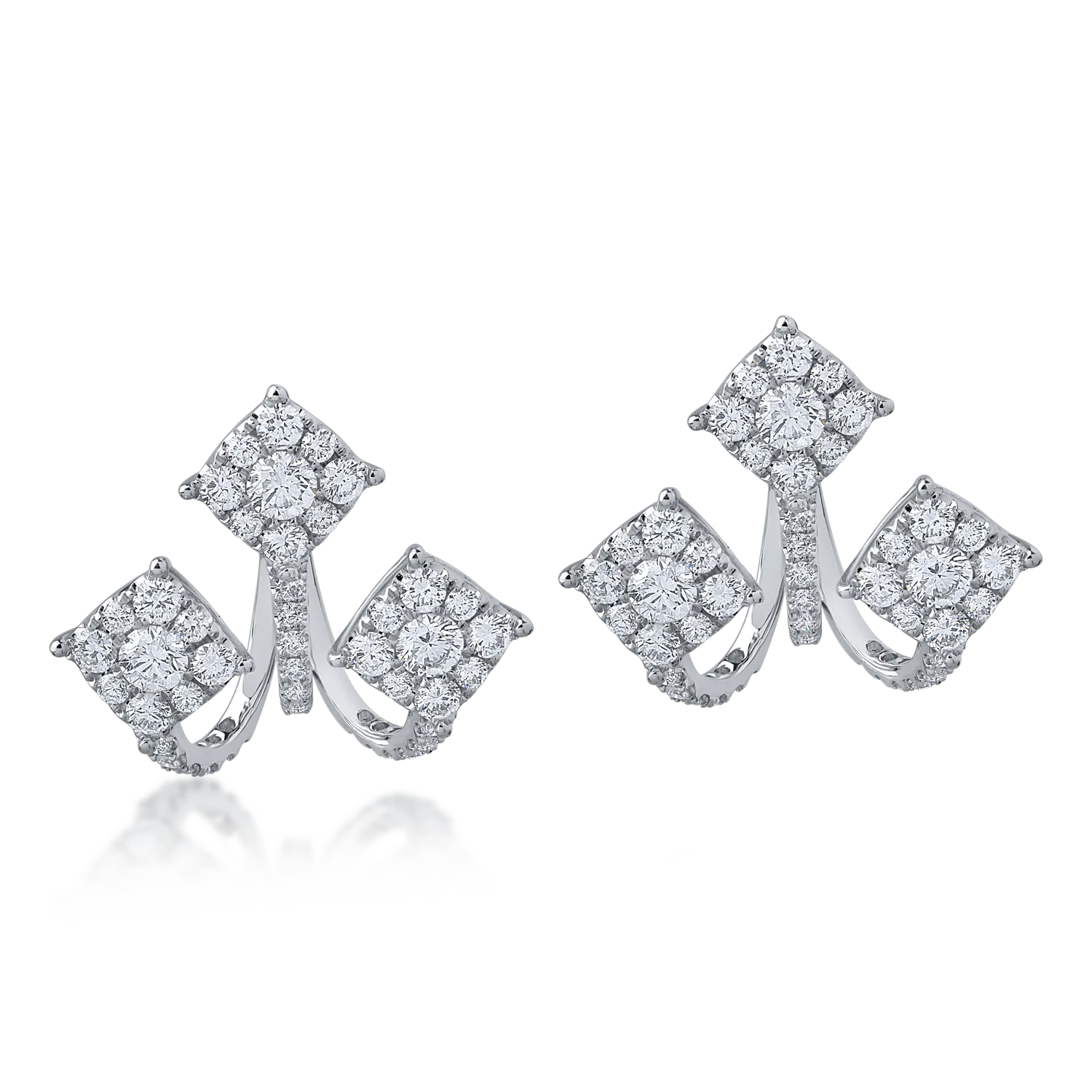 White gold earrings with 2.276ct diamonds