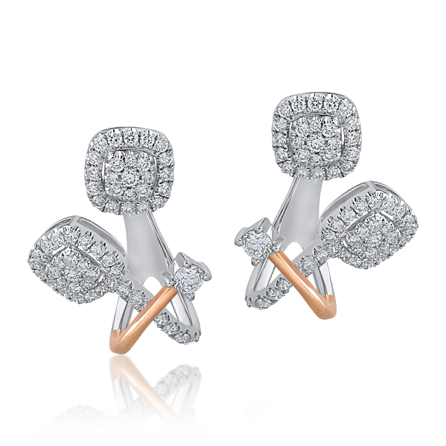 Cercei din aur alb-roz cu diamante de 1.01ct-153304