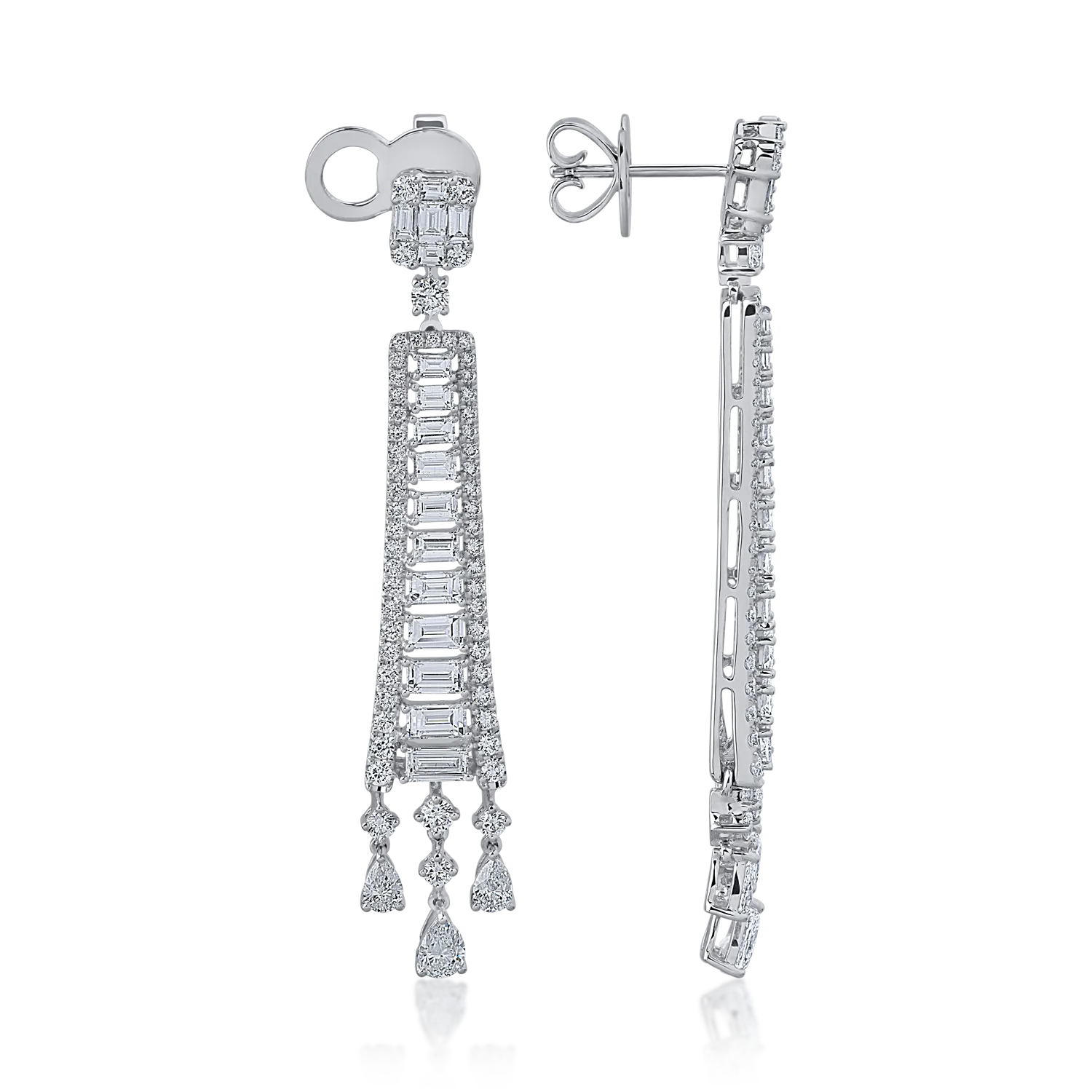 White gold earrings with 5.28ct diamonds