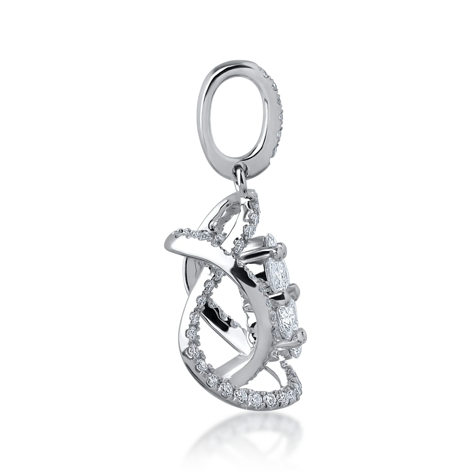Pandantiv din aur alb cu diamante de 0.88ct - imagine 3