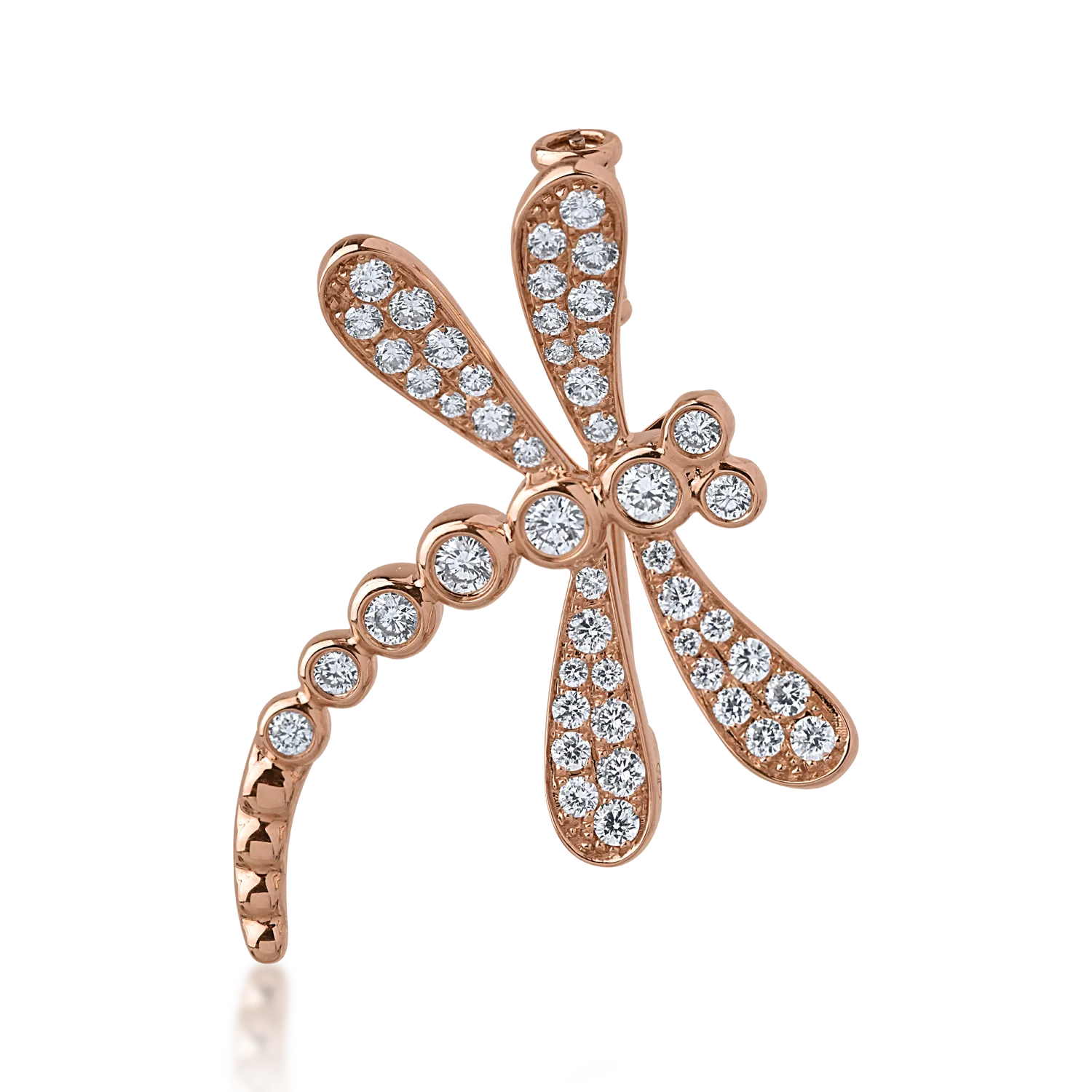 Rose gold brooch with 0.651ct diamonds