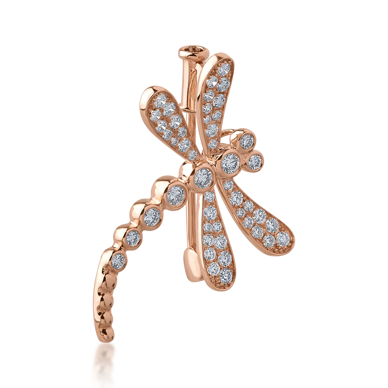 Broszka z 18K różowego złota z diamentami o masie 0.651ct